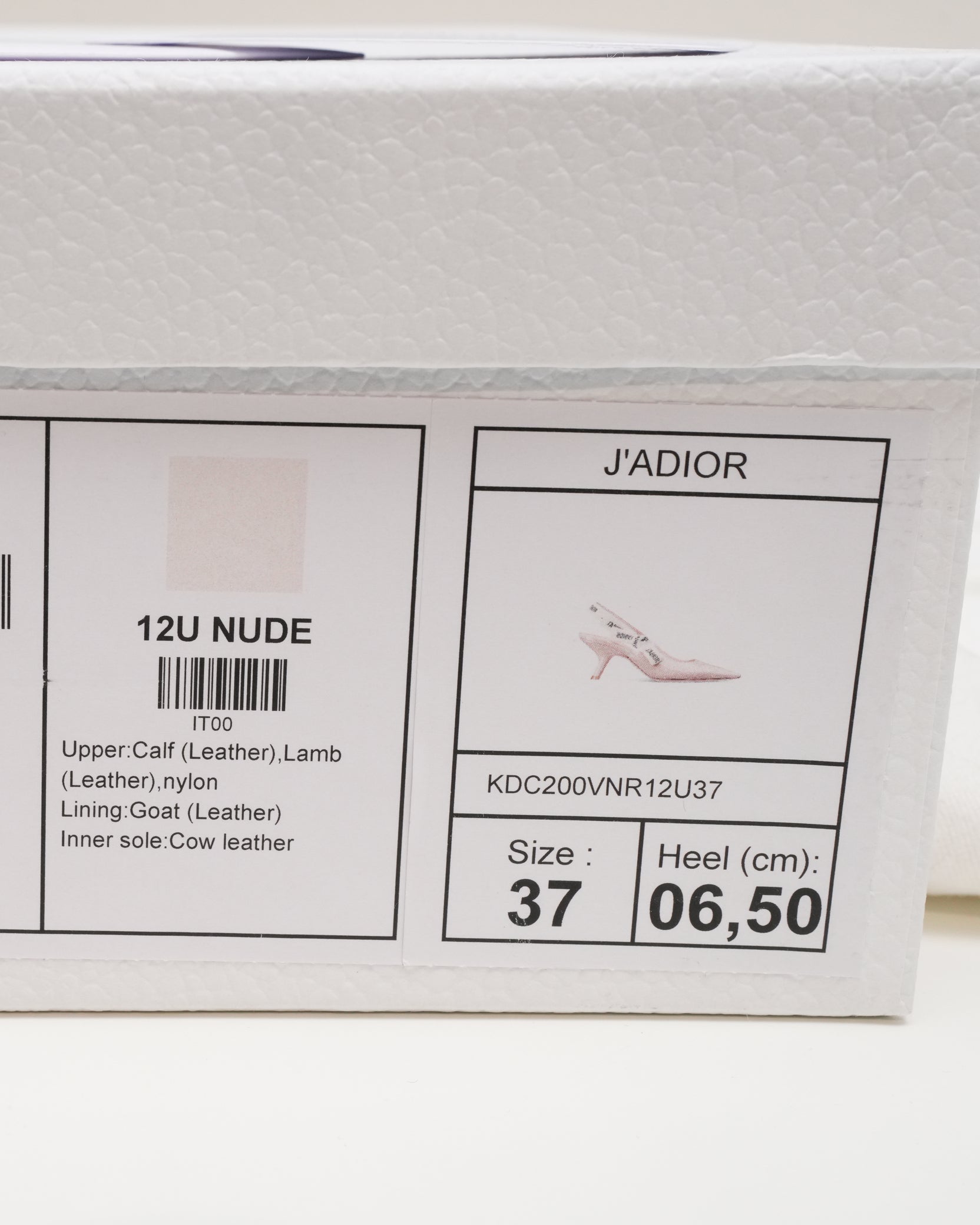 J’ADIOR PATENT LEATHER X FABRIC STRAP SLINGBACK PUMPS BEIGE X IVORY - SIZE 37