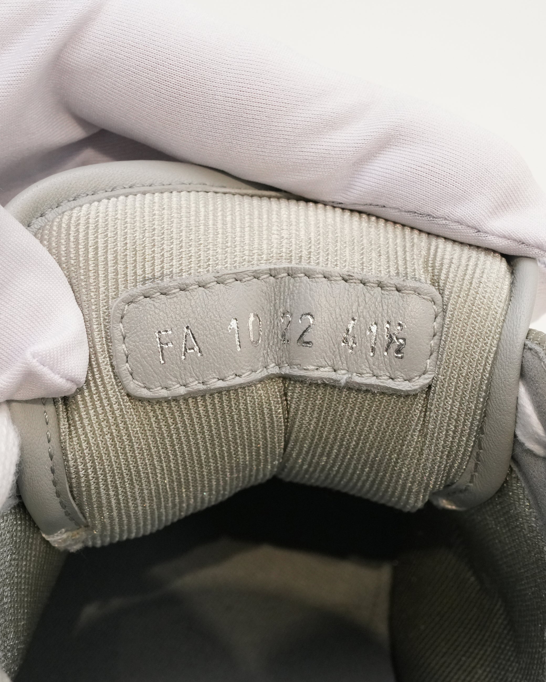 B27 CANVAS & LEATHER SNEAKERS GRAY WHITE OBLIQUE - SIZE 41.5