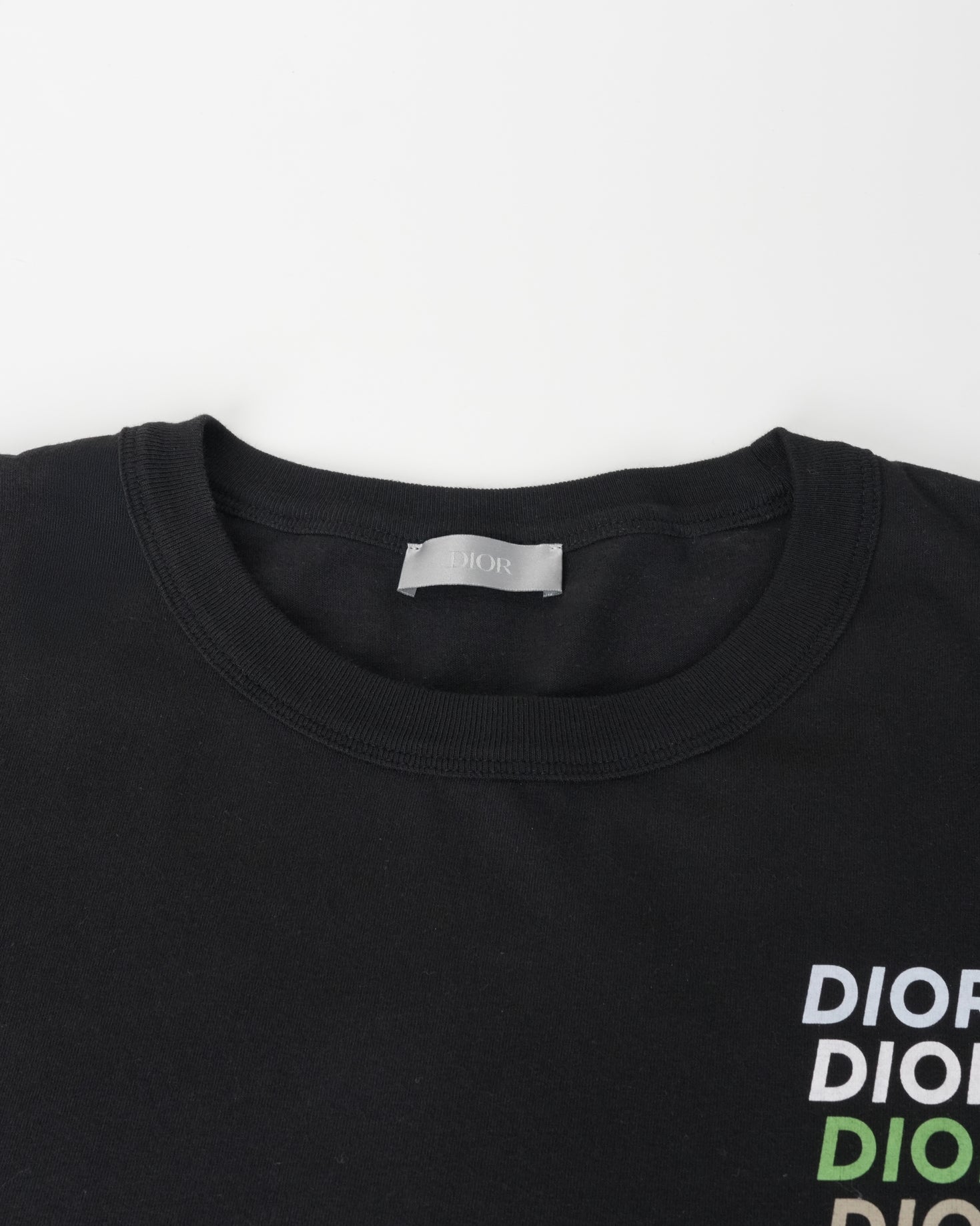 COTTON T-SHIRT BLACK MULTICOLOR LOGO - SIZE L