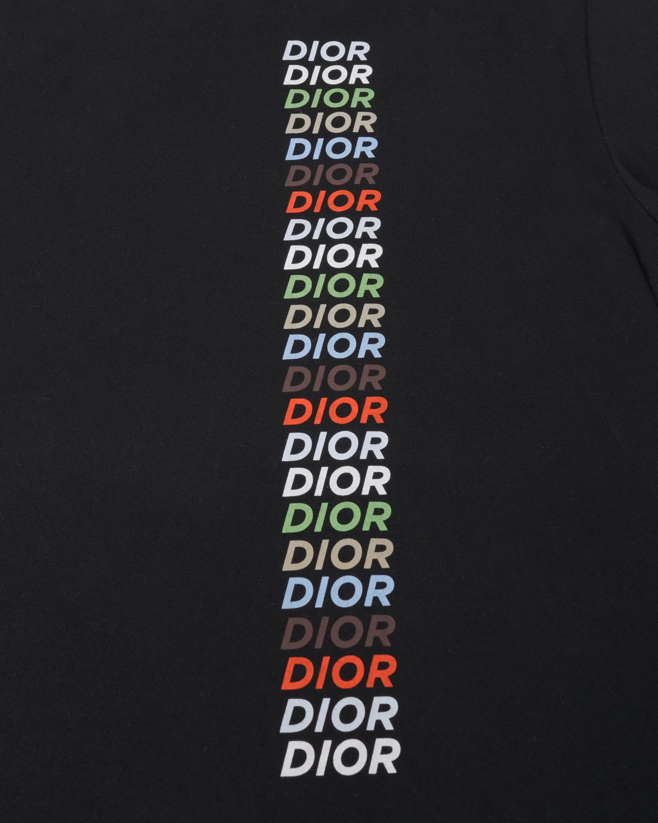 COTTON T-SHIRT BLACK MULTICOLOR LOGO - SIZE L
