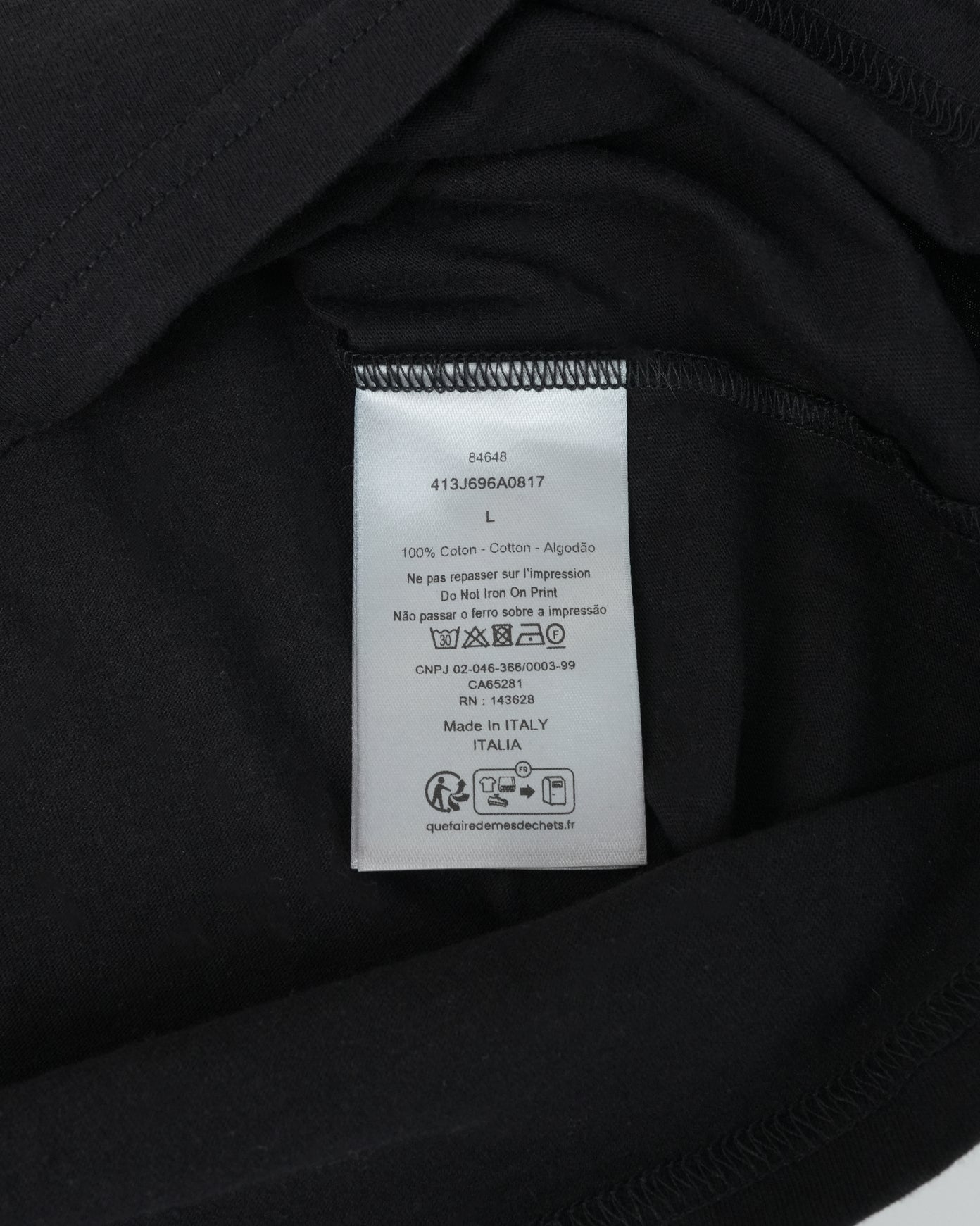 COTTON T-SHIRT BLACK MULTICOLOR LOGO - SIZE L