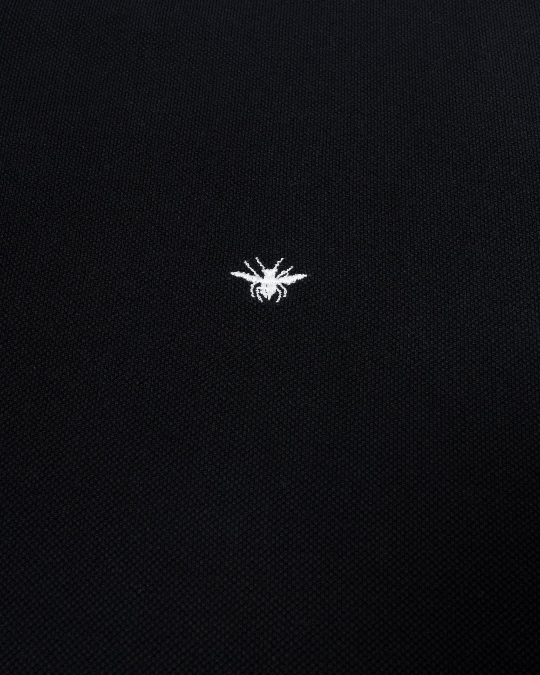 BLACK COTTON PIQUE POLO SHIRT with BEE EMBROIDERY