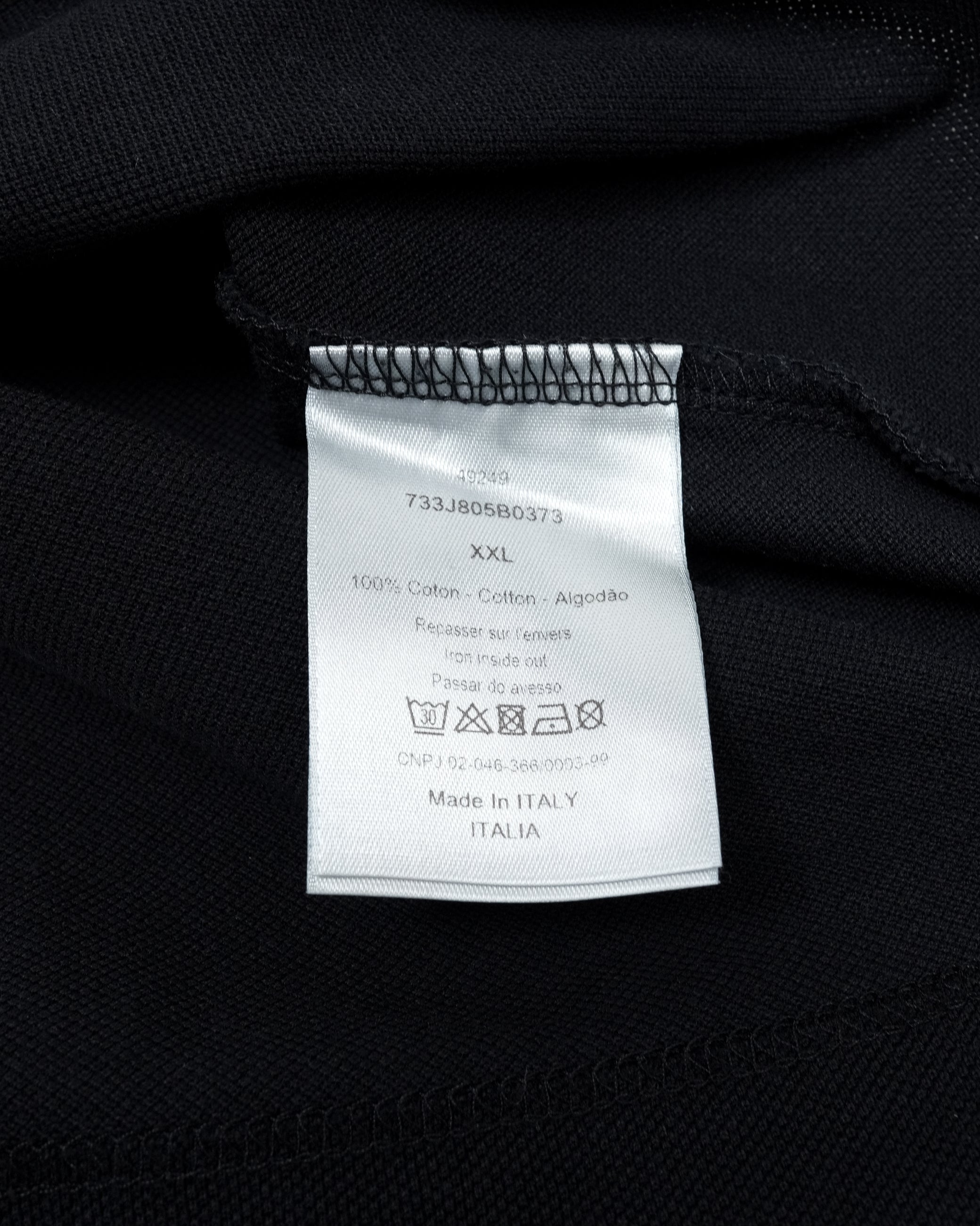 BLACK COTTON PIQUE POLO SHIRT with BEE EMBROIDERY