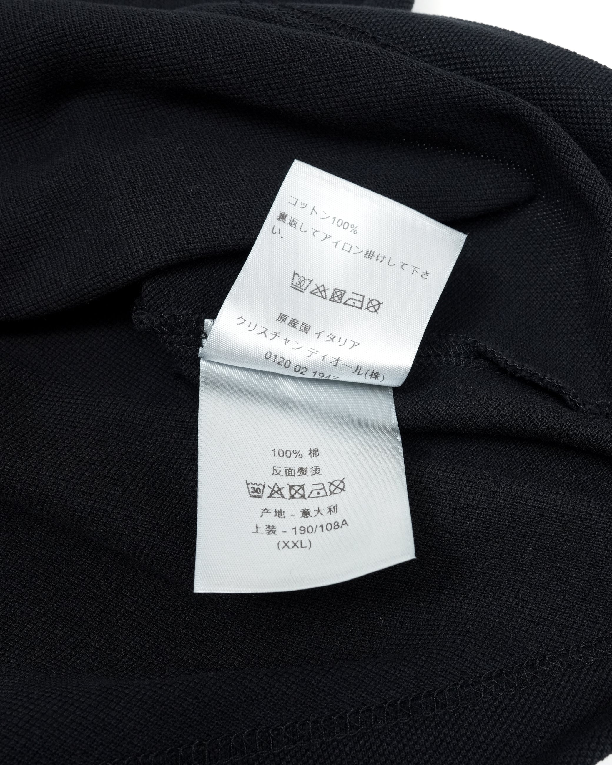 BLACK COTTON PIQUE POLO SHIRT with BEE EMBROIDERY