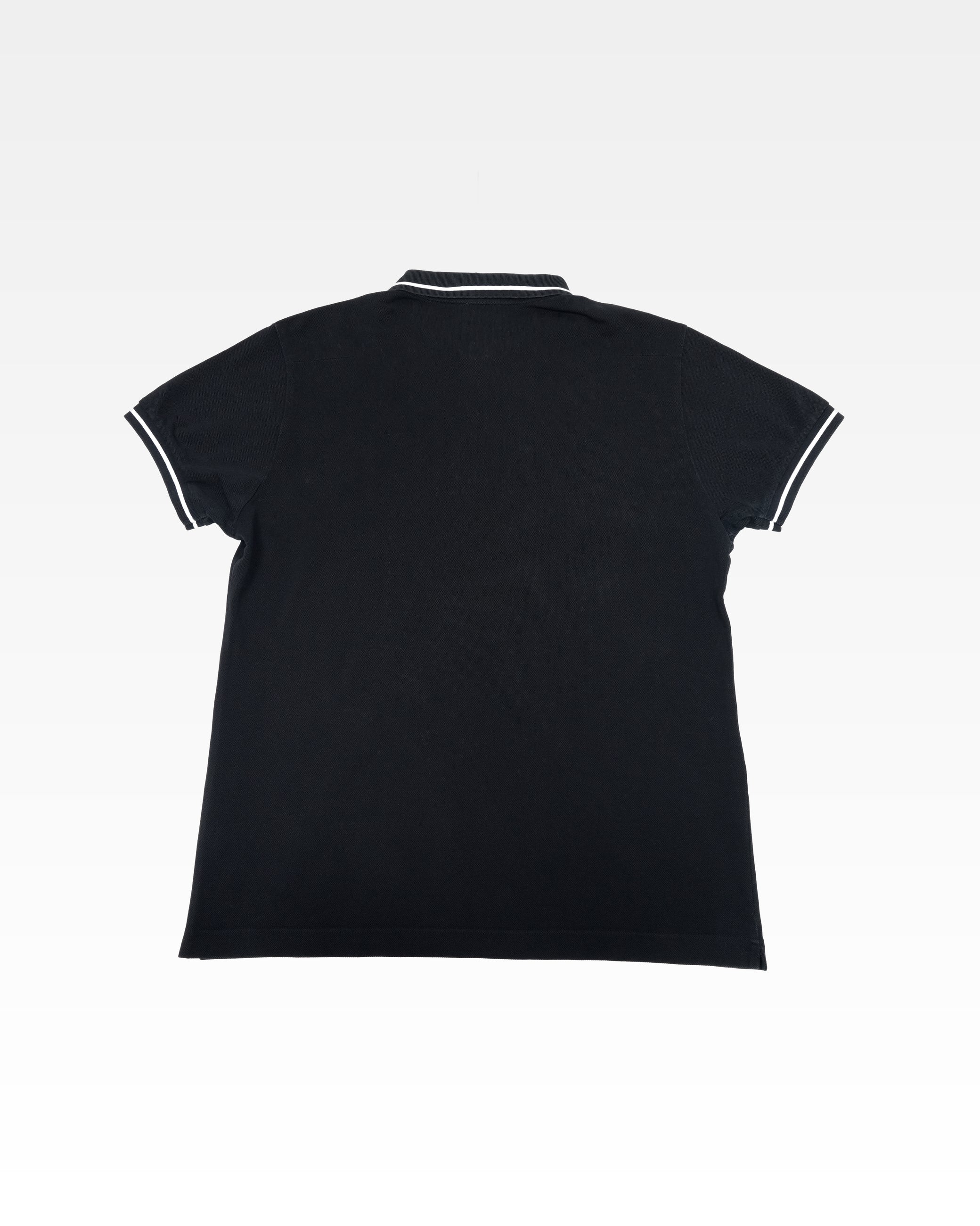 BLACK COTTON PIQUE POLO SHIRT with BEE EMBROIDERY