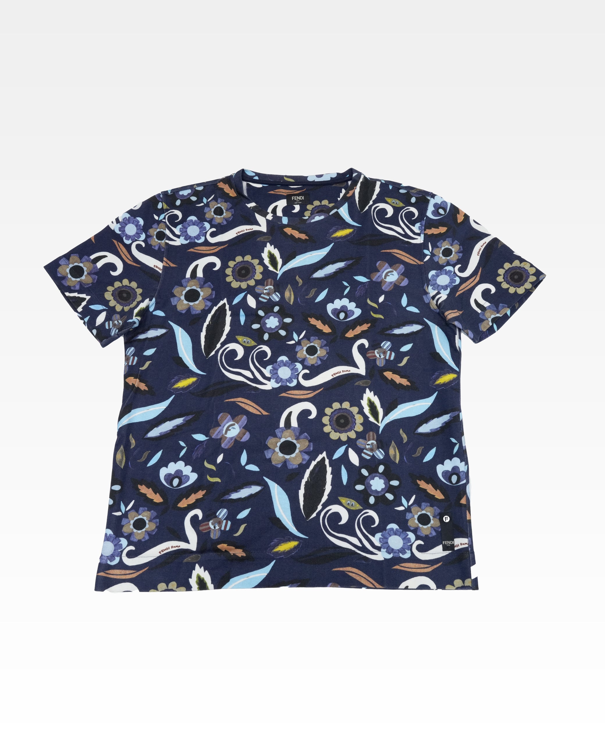 MEN'S MULTICOLOR FLORAL PRINTED COTTON T-SHIRT