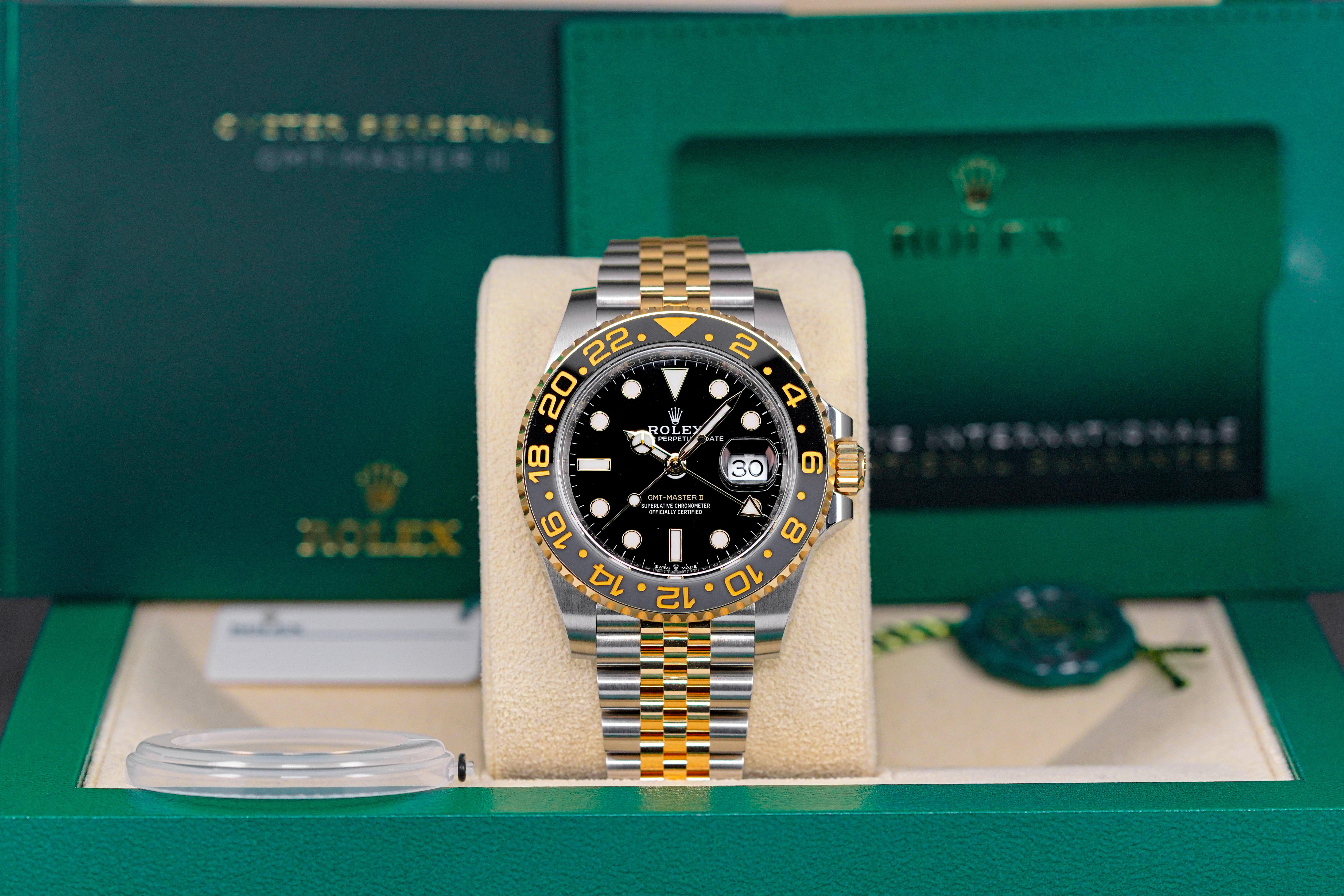 GMT MASTER-II TWOTONE YELLOWGOLD 'GUINNESS' BLACK DIAL (2023)