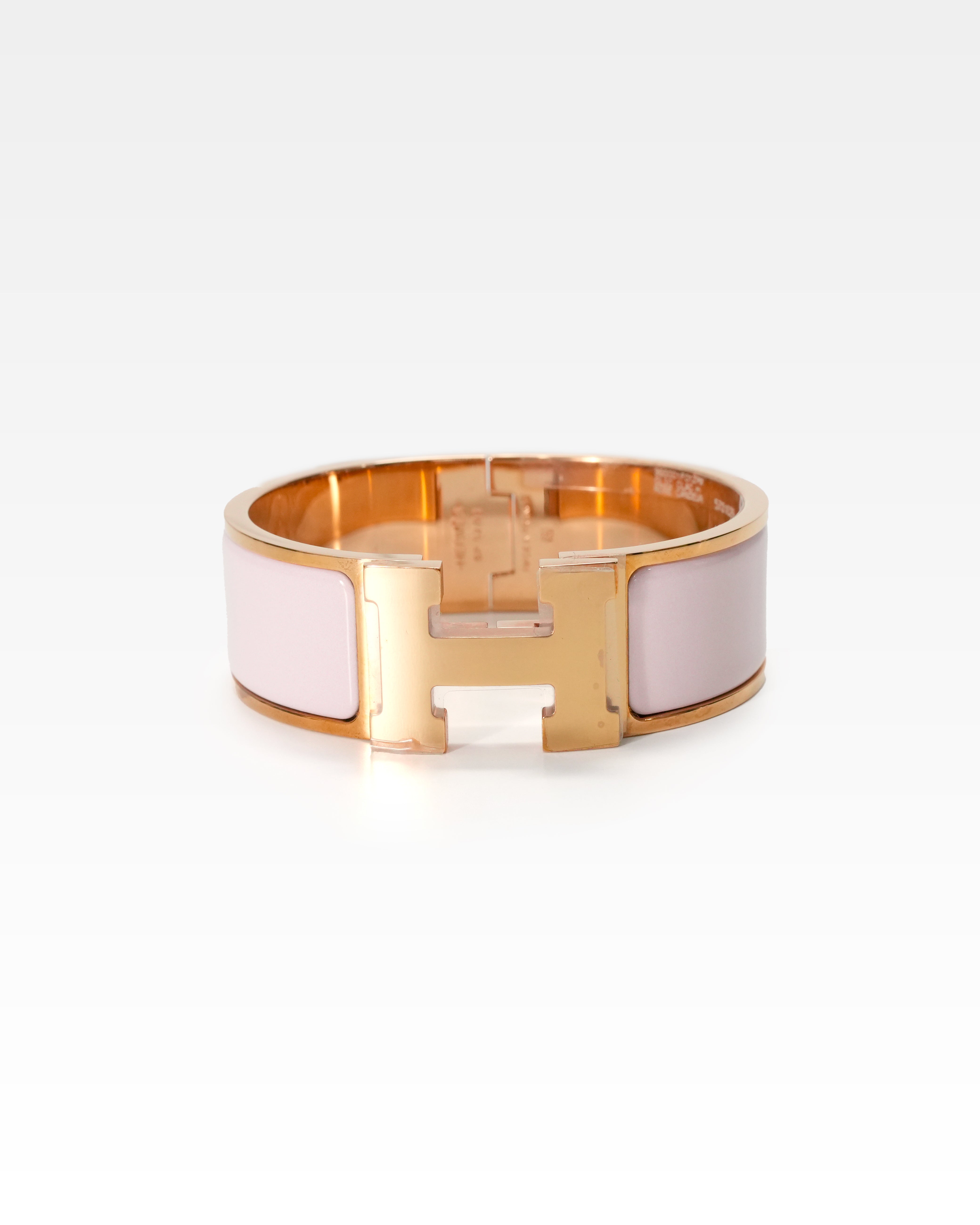 CLIC-CLAC H PM WIDE BANGLE BRACELET - ROSE CANDEUR