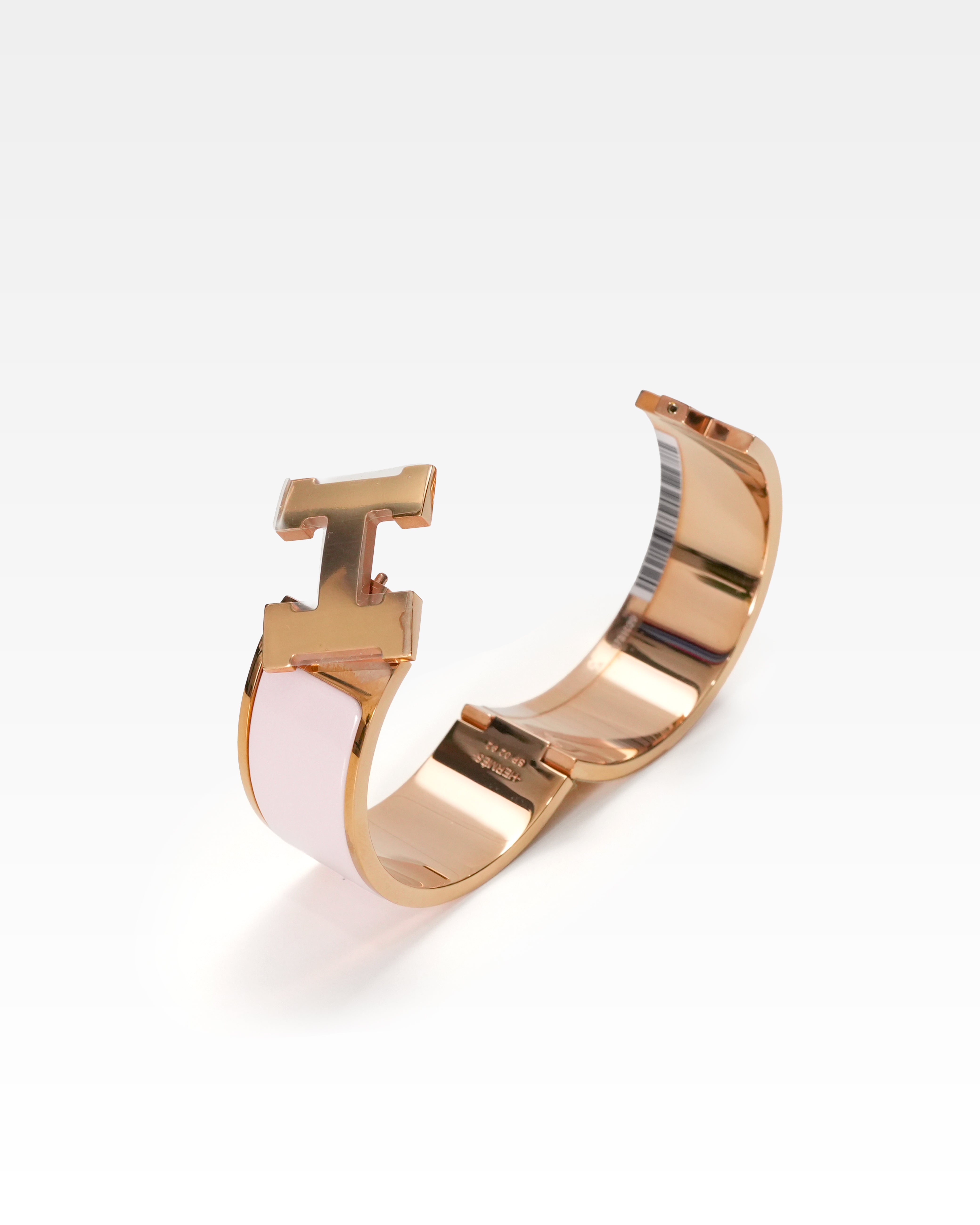 CLIC-CLAC H PM WIDE BANGLE BRACELET - ROSE CANDEUR