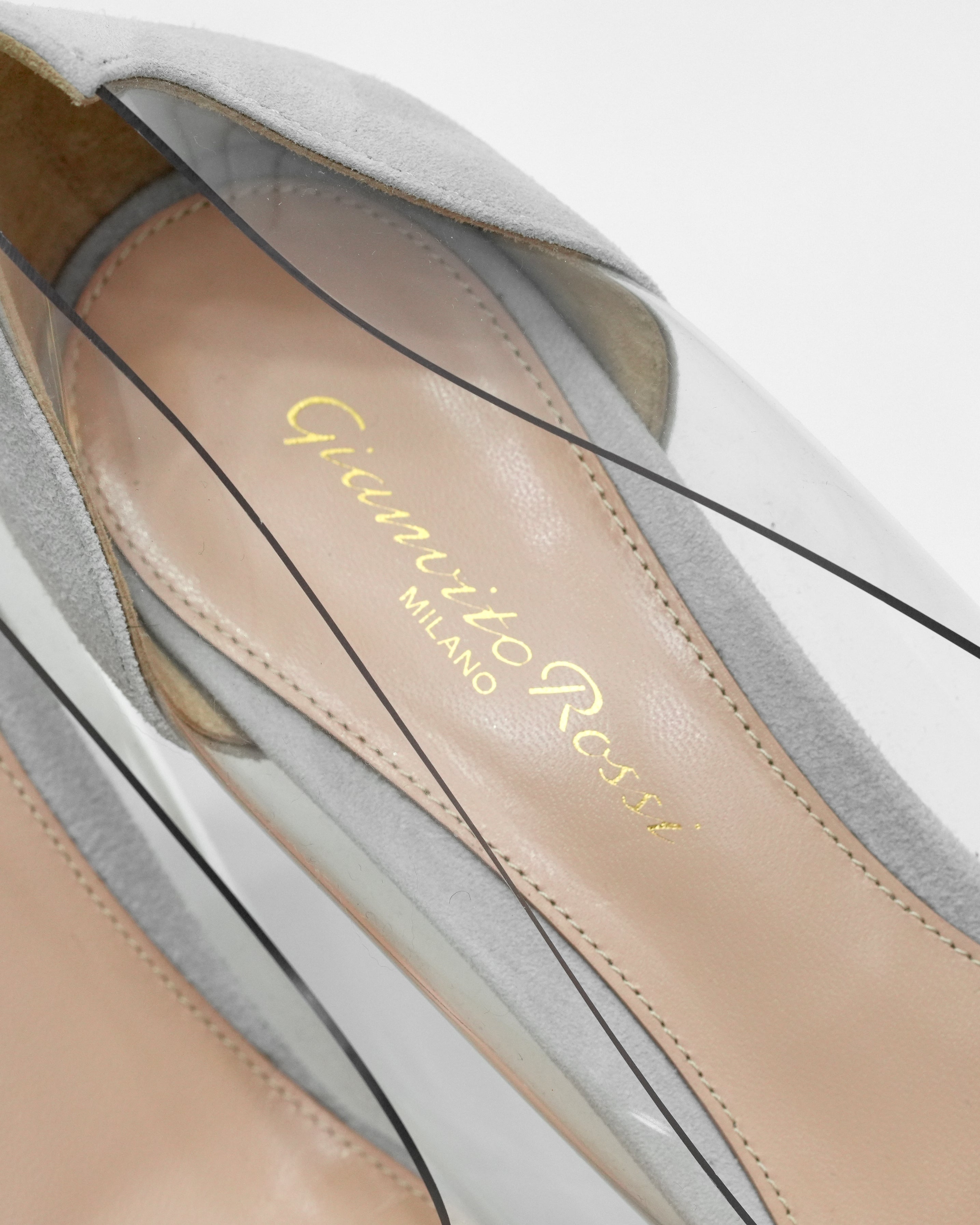 LEATHER PUMPS SILVER - SIZE 36.5