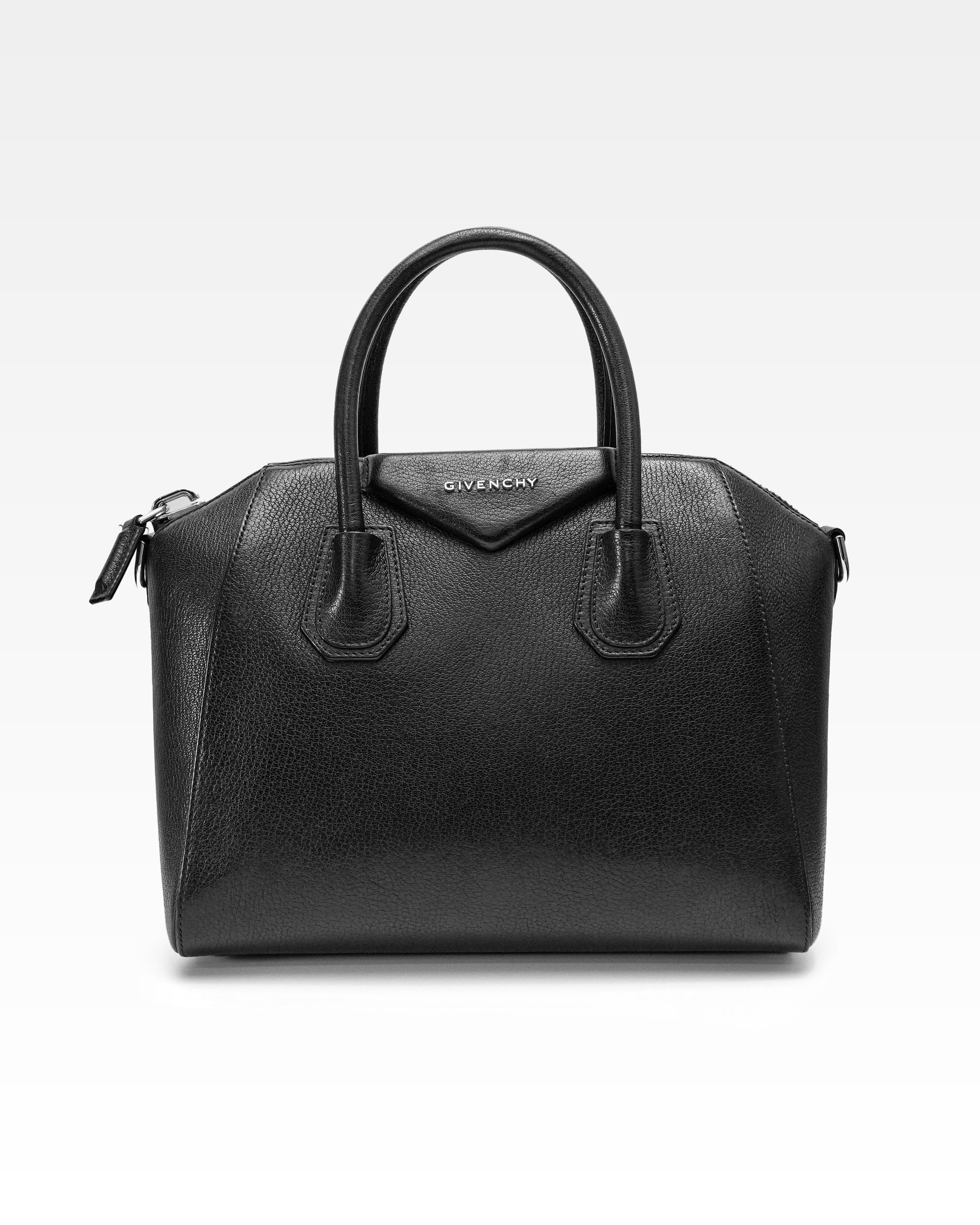 BLACK LEATHER MEDIUM ANTIGONA SATCHEL SIZE MEDIUM