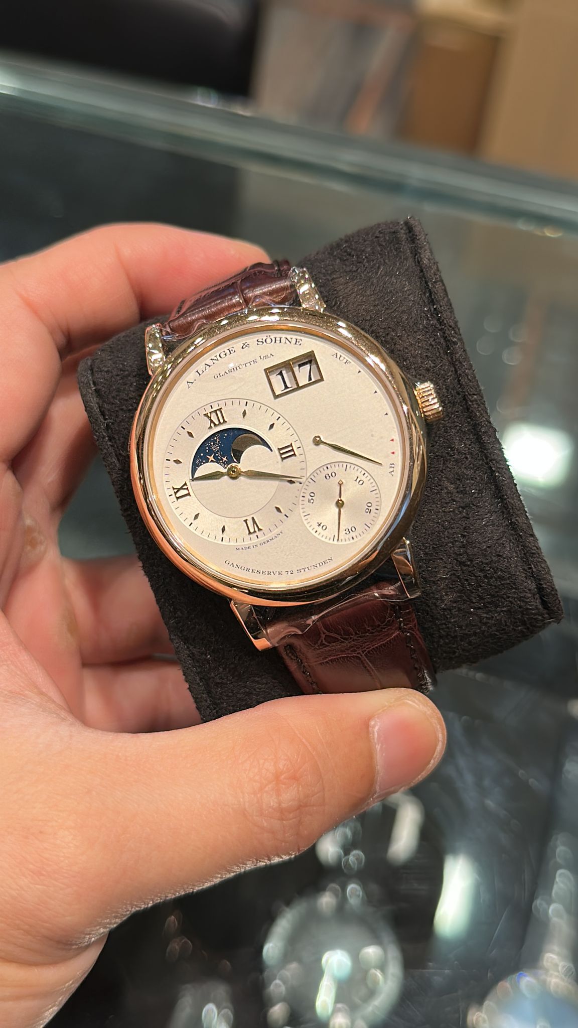 GRAND LANGE 1 MOONPHASE ROSEGOLD SILVER DIAL (2015)