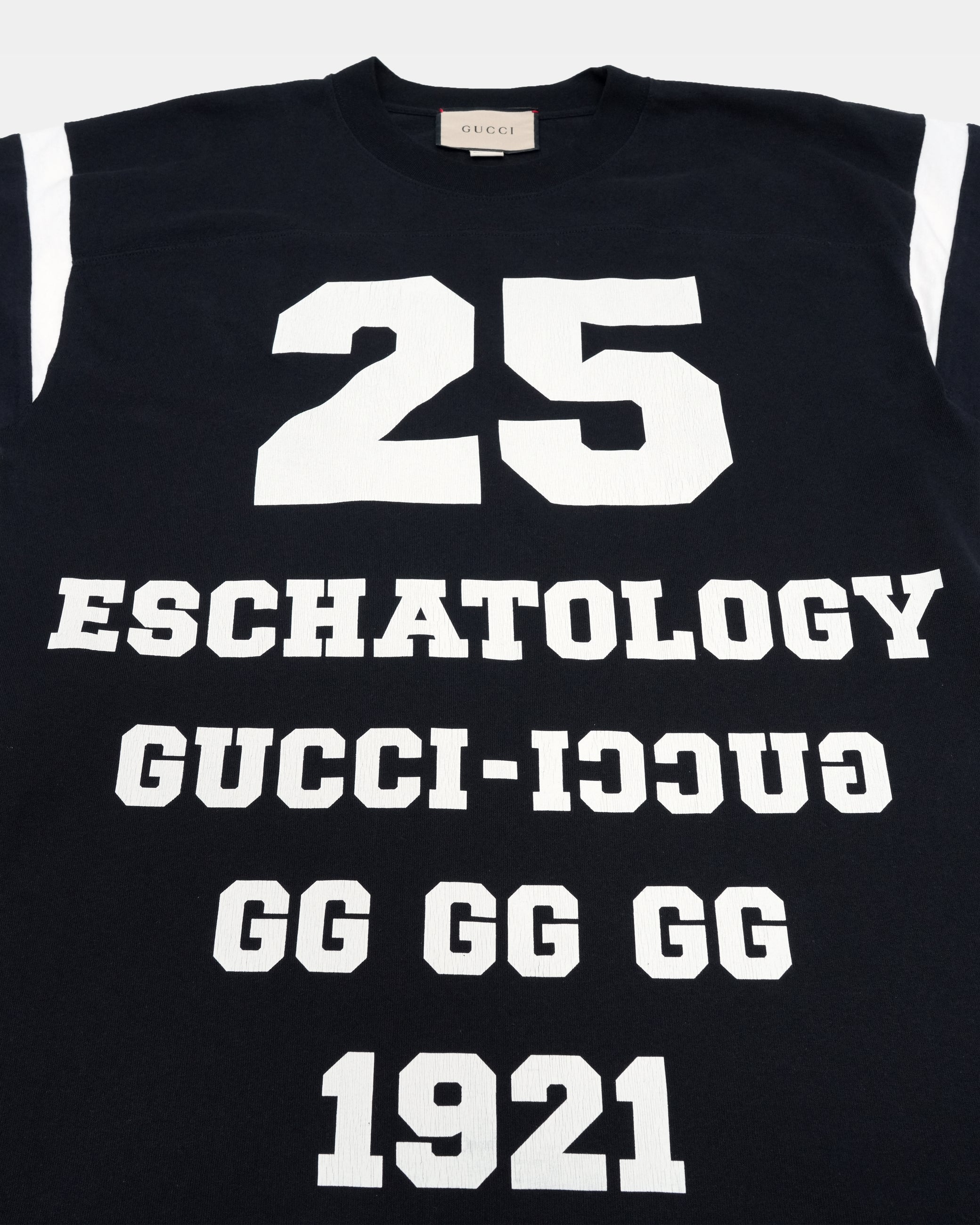 '25 ESCHATOLOGY and GUCCI LOVED' PRINT COTTON T-SHIRT