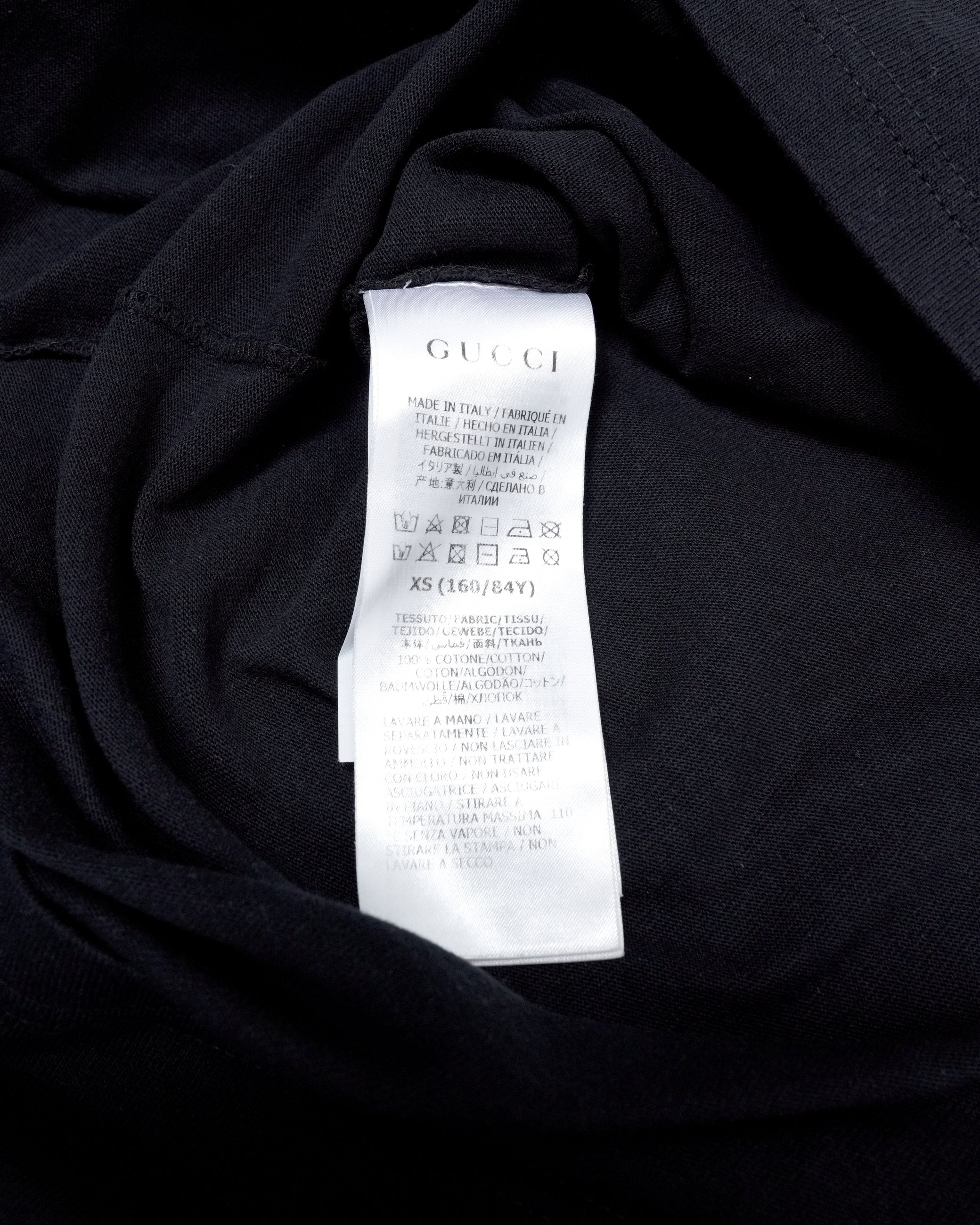 '25 ESCHATOLOGY and GUCCI LOVED' PRINT COTTON T-SHIRT