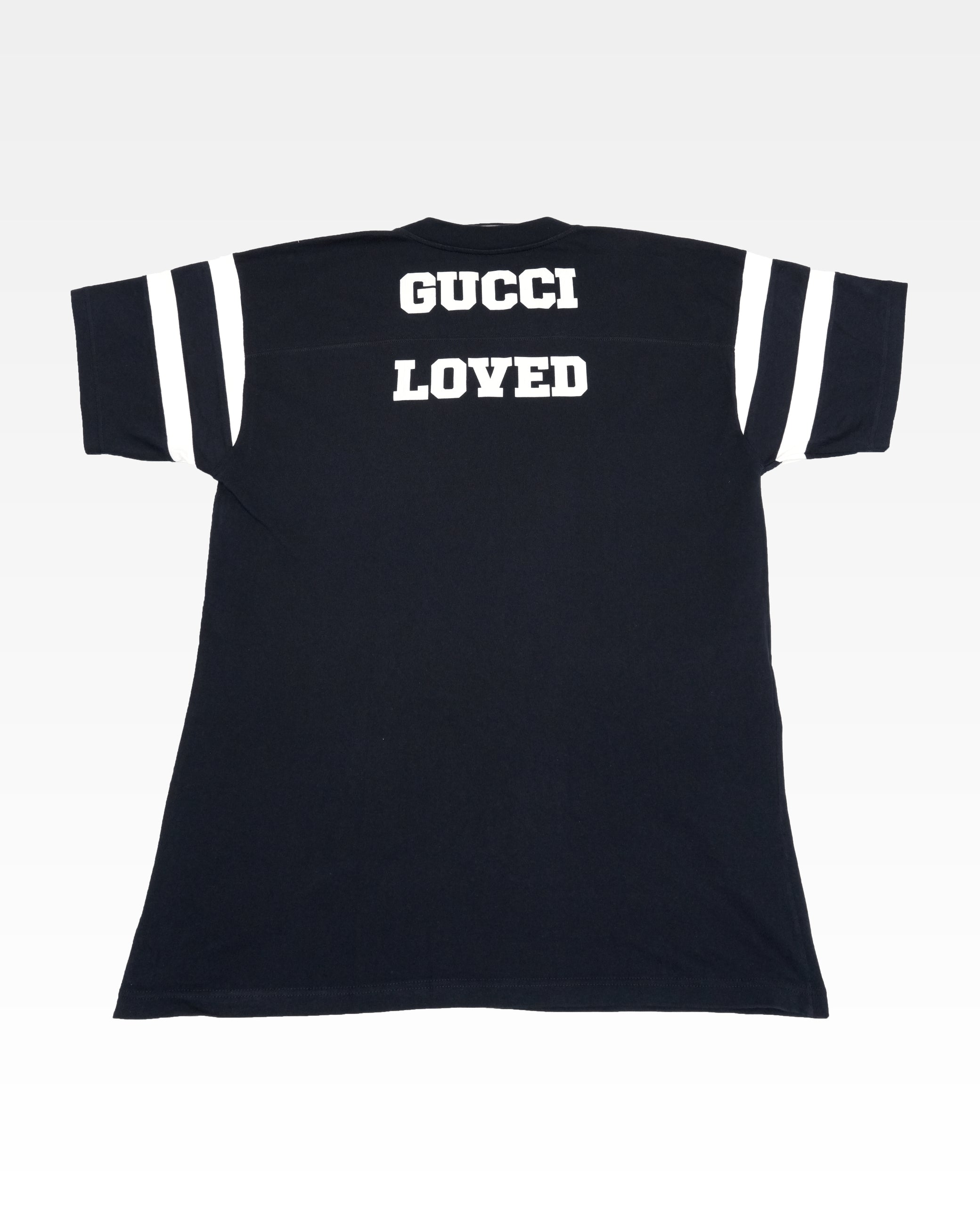 '25 ESCHATOLOGY and GUCCI LOVED' PRINT COTTON T-SHIRT