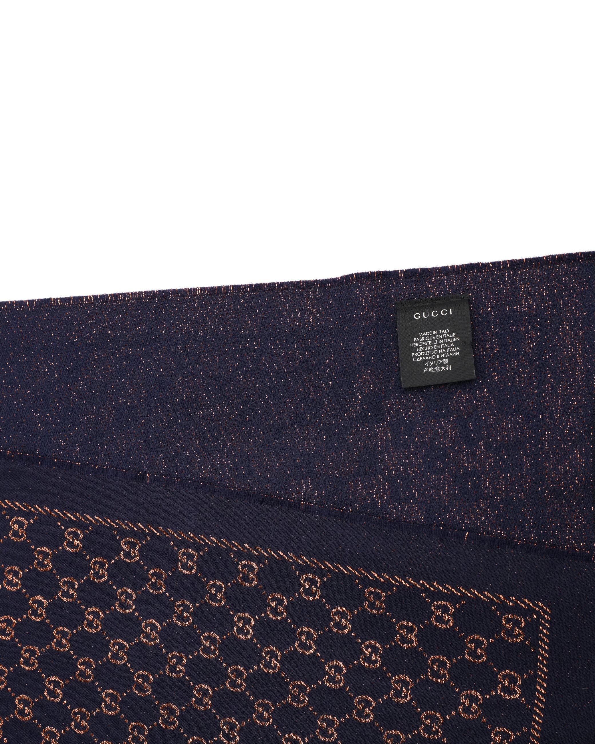 GG SCARF (SILK X WOOL X METAL FIBER) NAVY