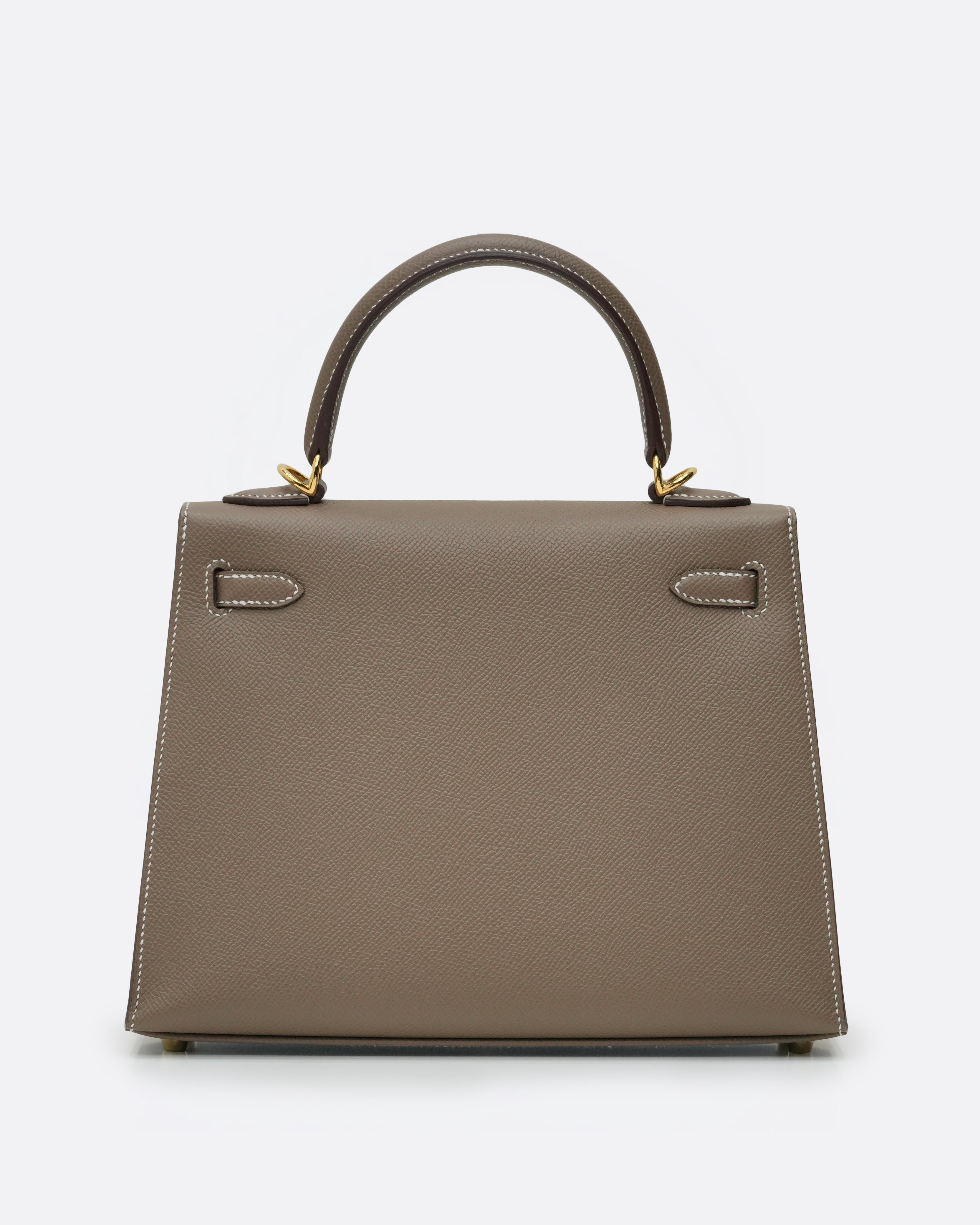 KELLY SELLIER 25 ETOUPE GOLD HARDWARE STAMP W