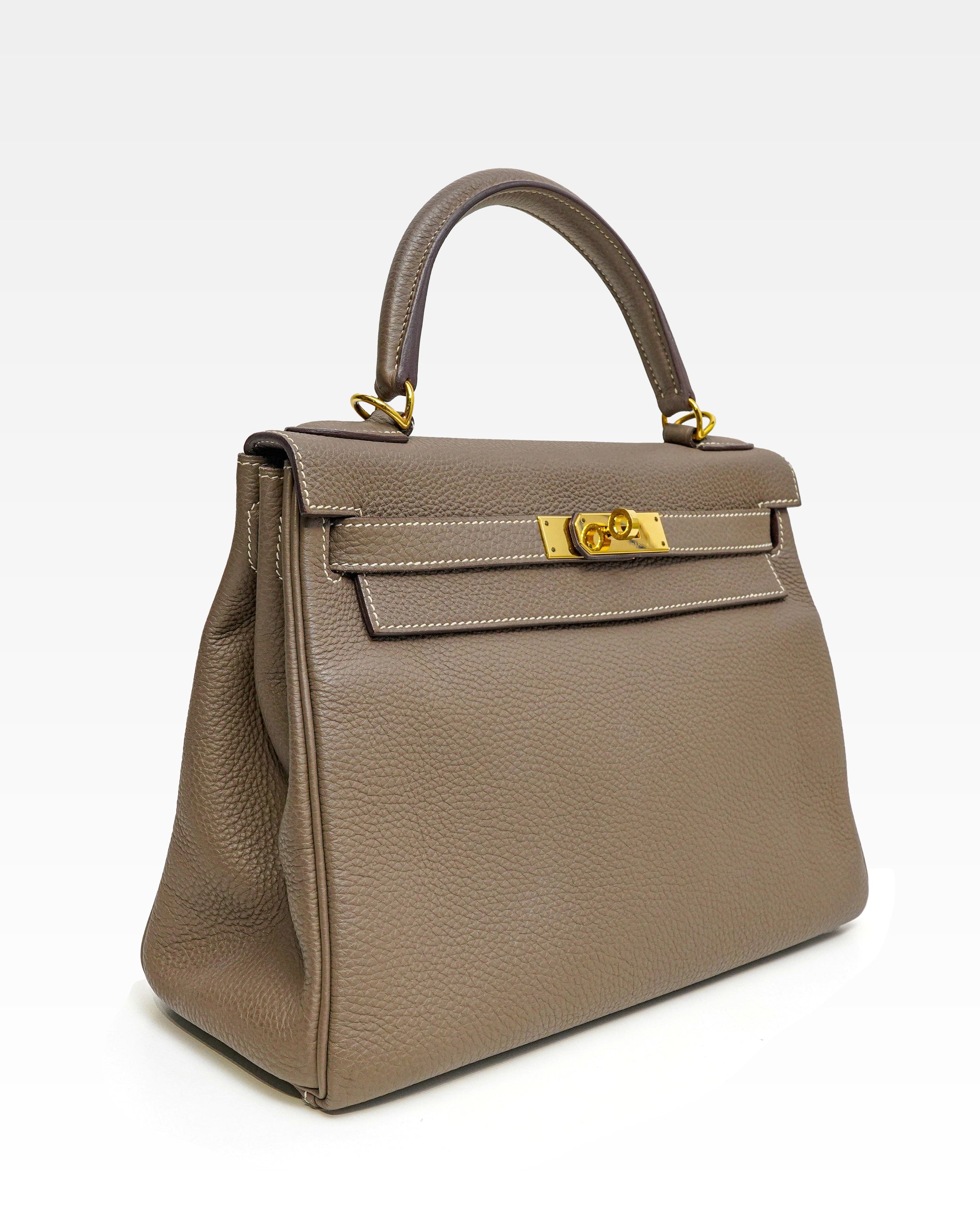 KELLY 28 ETOUPE WITH GOLD HARDWARE STAMP T