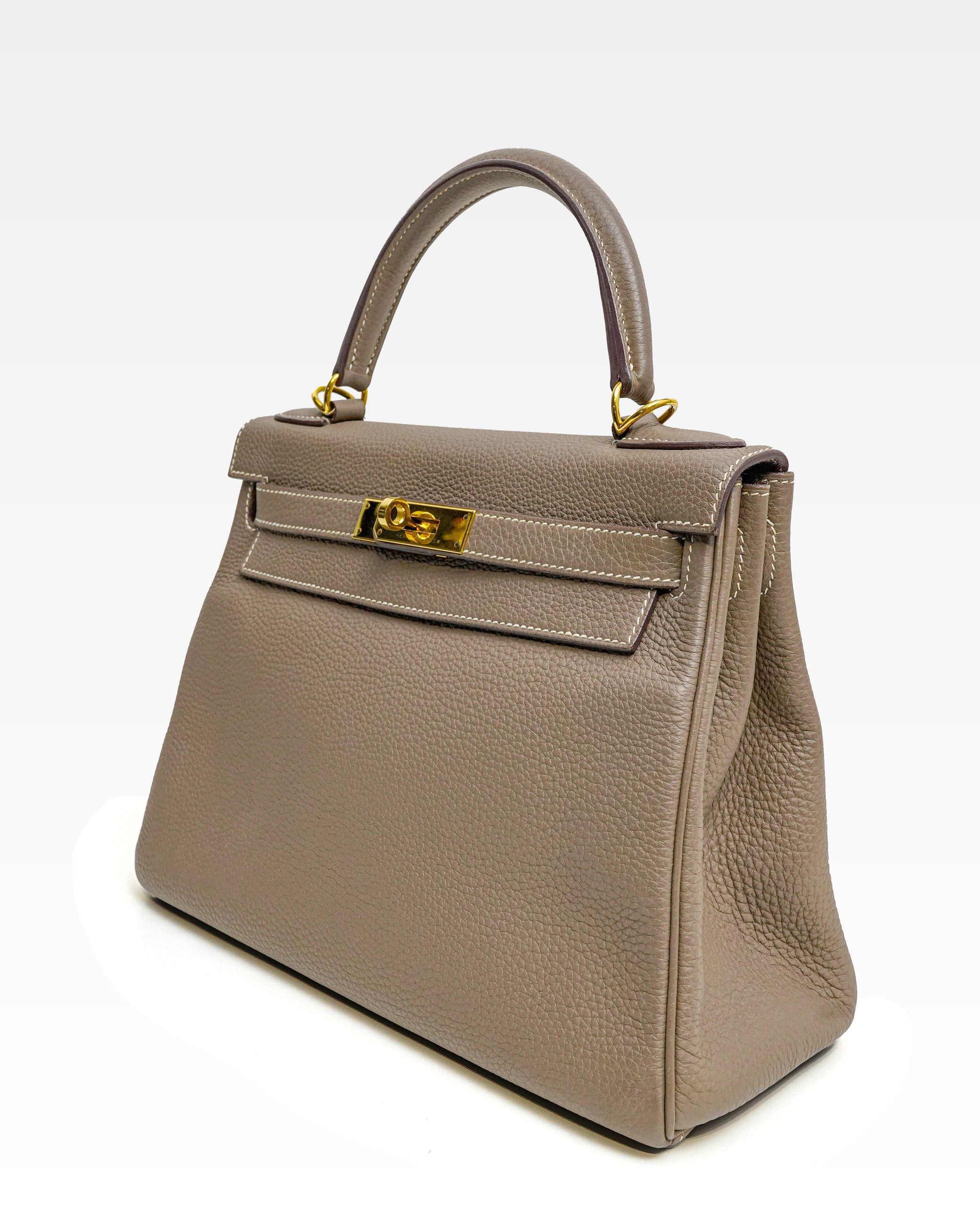 KELLY 28 ETOUPE WITH GOLD HARDWARE STAMP T