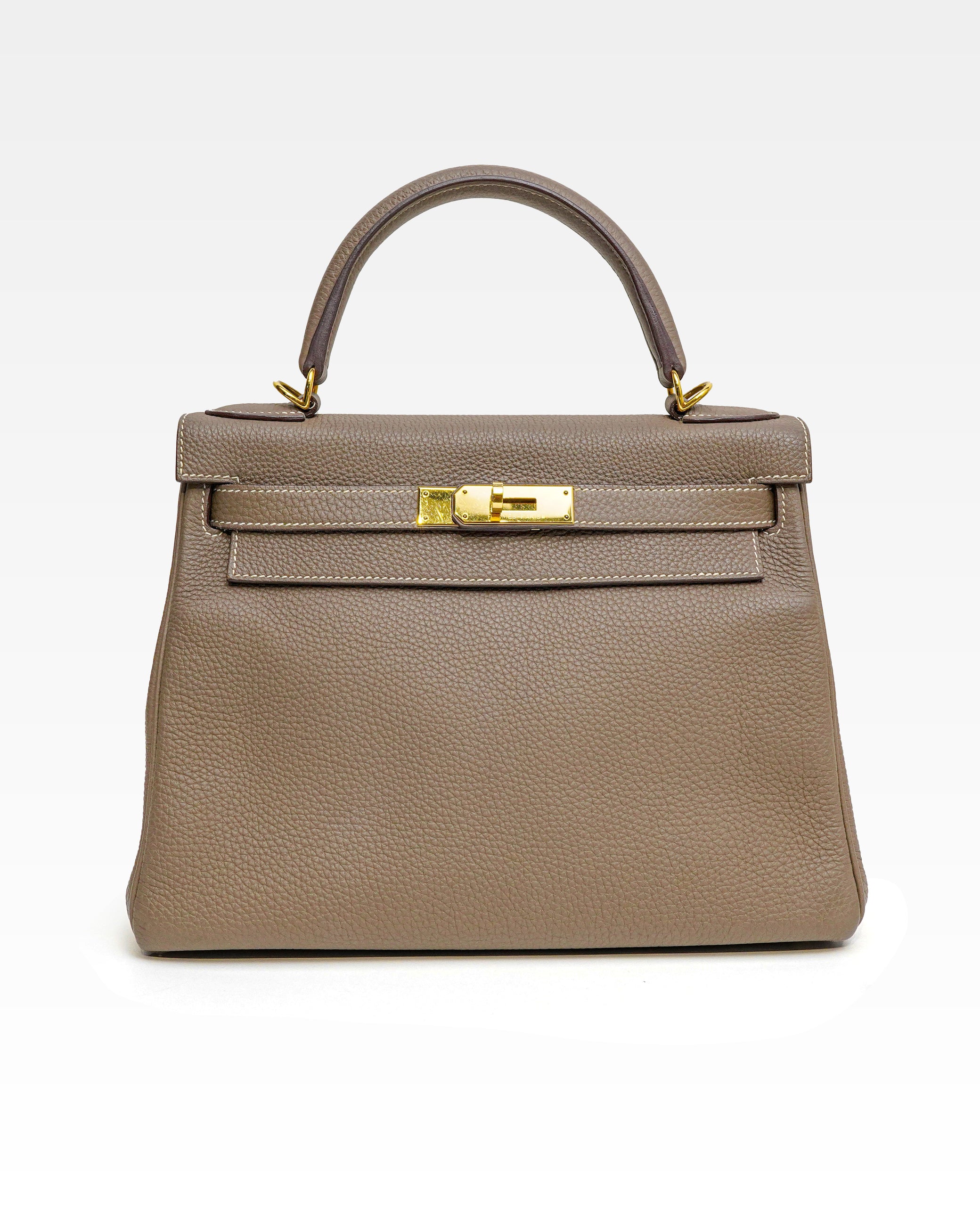 KELLY 28 ETOUPE WITH GOLD HARDWARE STAMP T