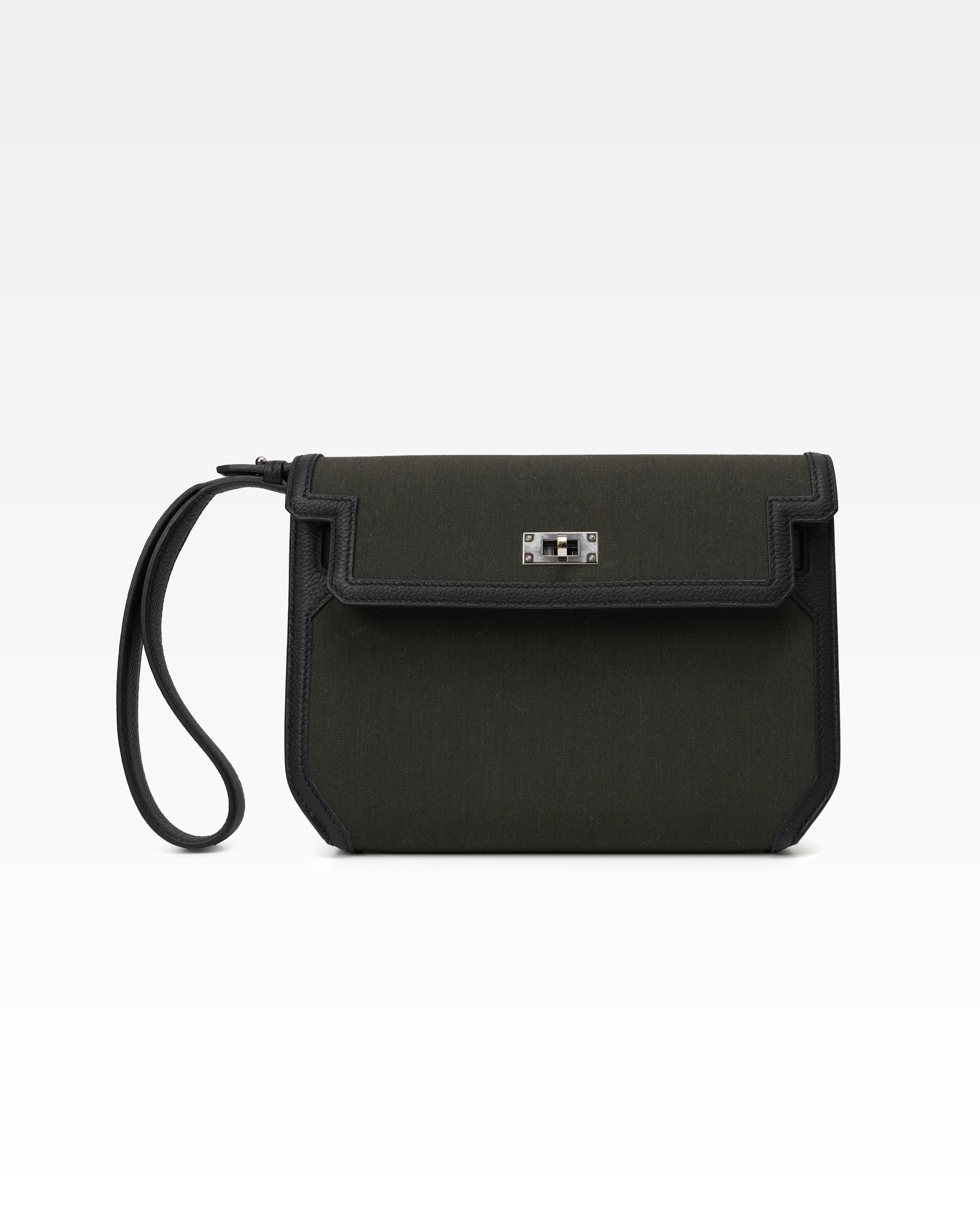 KELLY DEPECHE 25 WOLLYCOT CANVAS TOGO PALADIUM HARDWARE POUCH