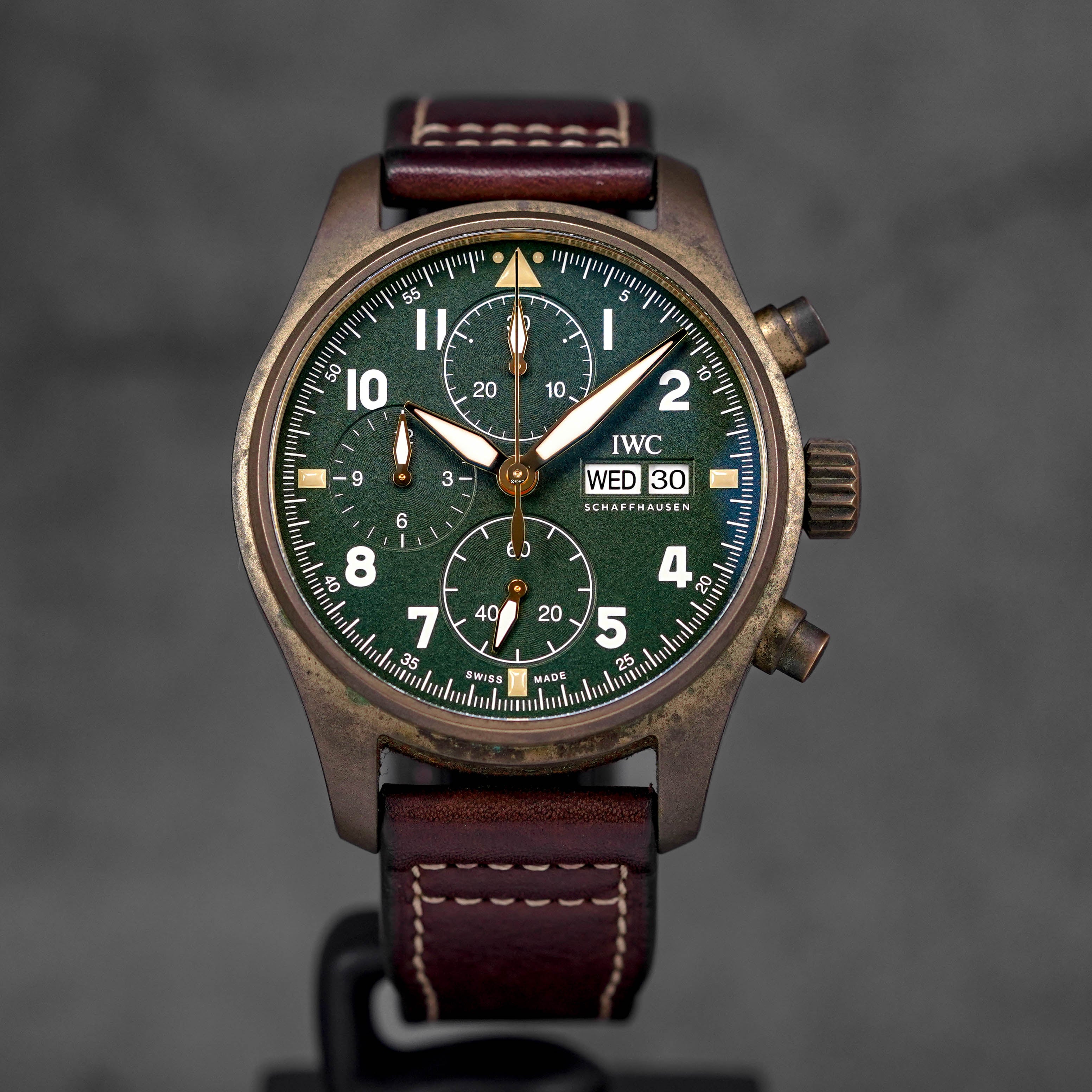 Harga IWC Pilot Spitfire Chronograph Bronze Green