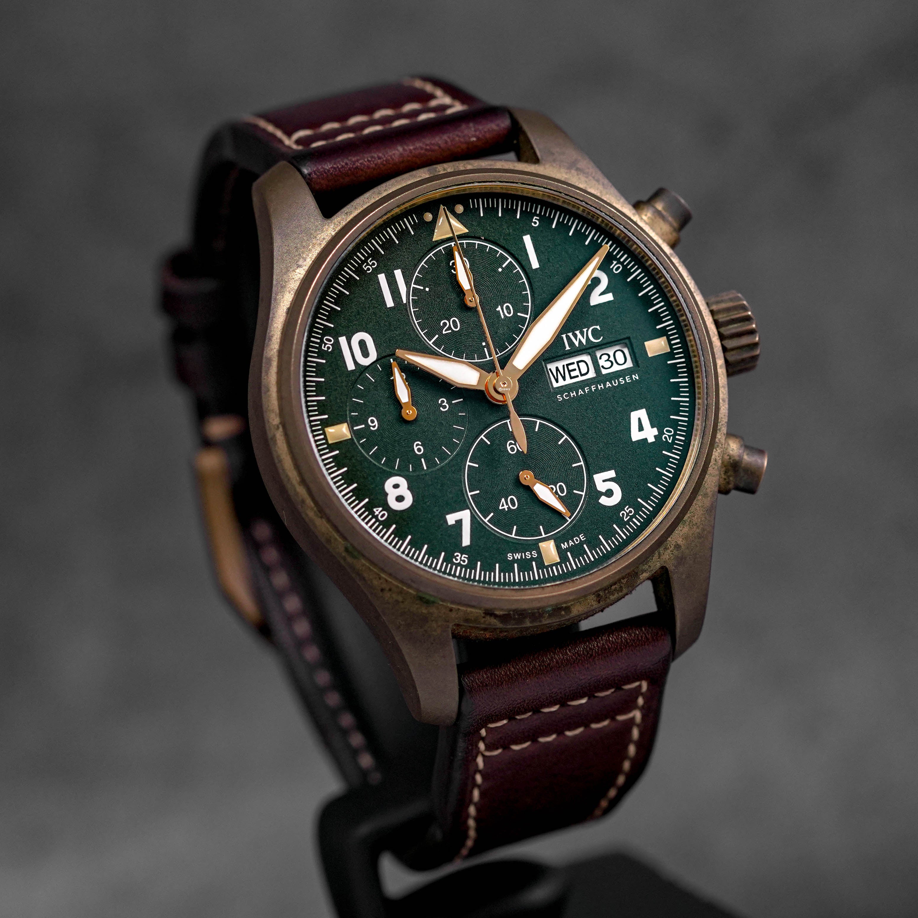 Harga IWC Pilot Spitfire Chronograph Bronze Green