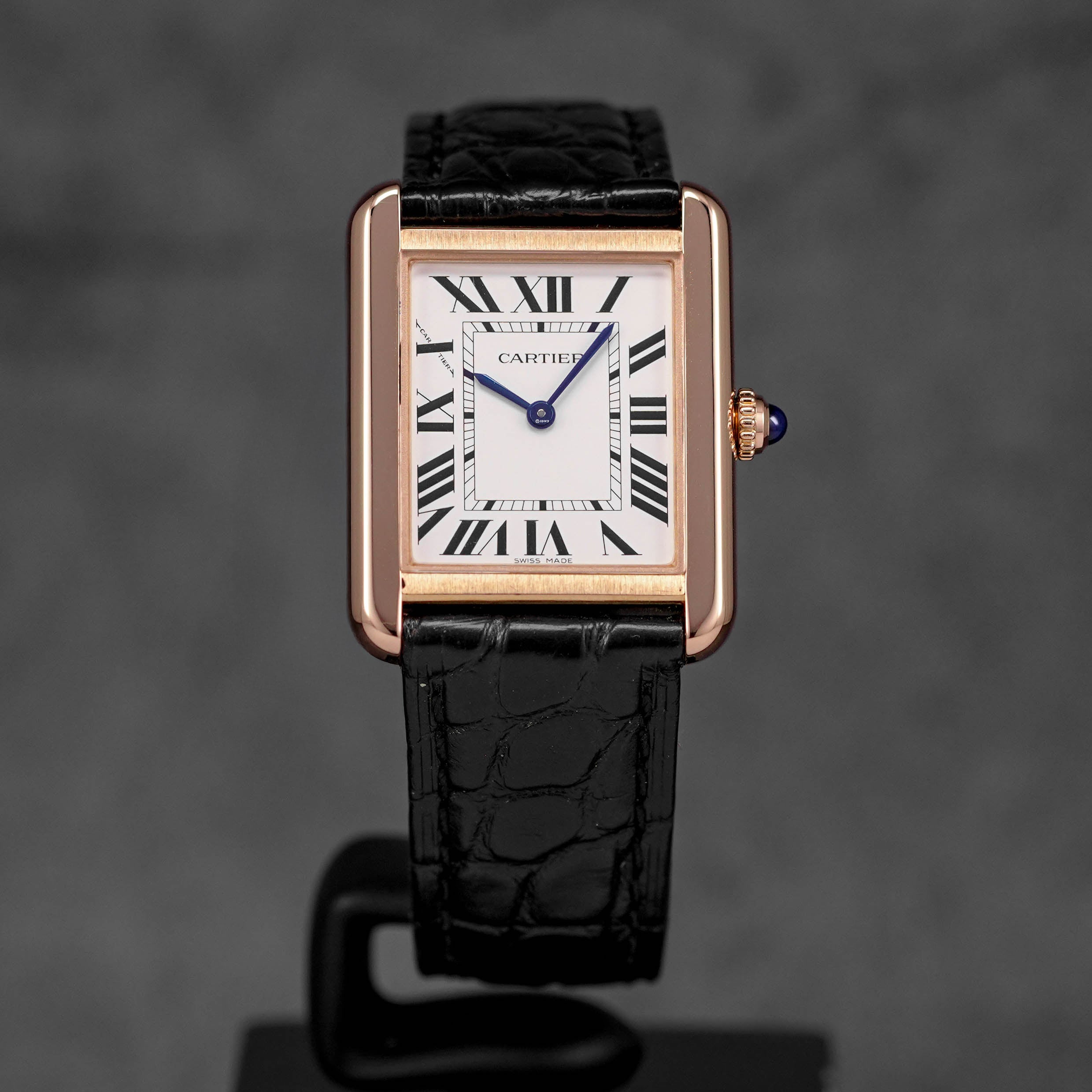 TANK SOLO S ROSEGOLD SILVER DIAL LEATHER STRAP (2018)