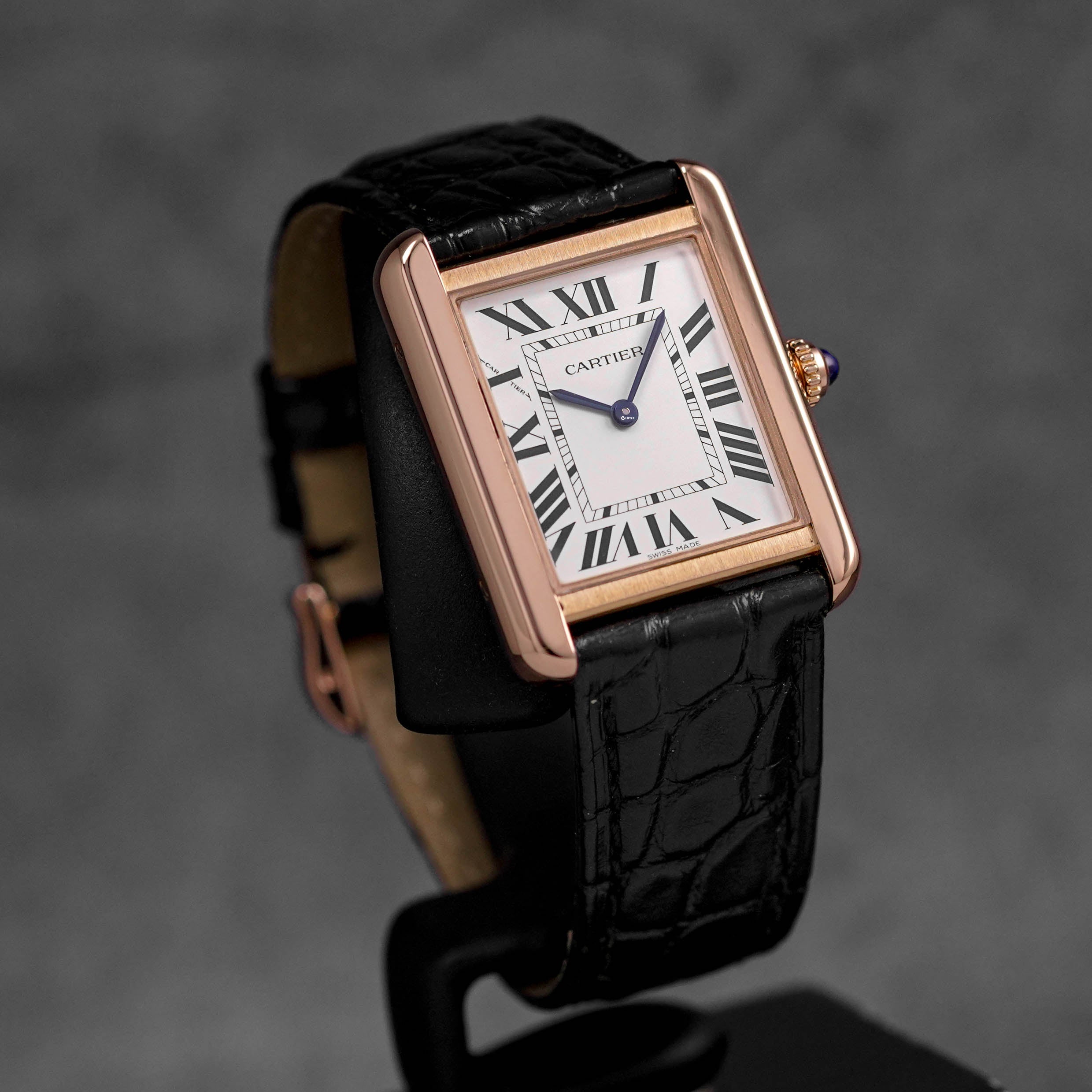 TANK SOLO S ROSEGOLD SILVER DIAL LEATHER STRAP (2018)