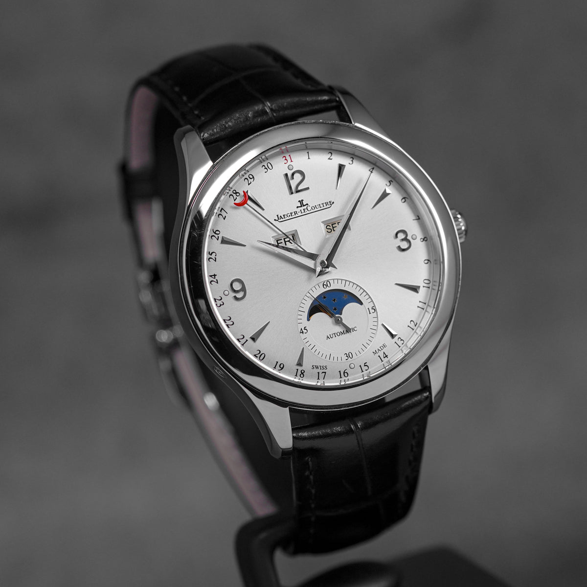 JAEGER LECOULTRE MASTER CONTROL CALENDAR MOONPHASE SILVER DIAL (2019)