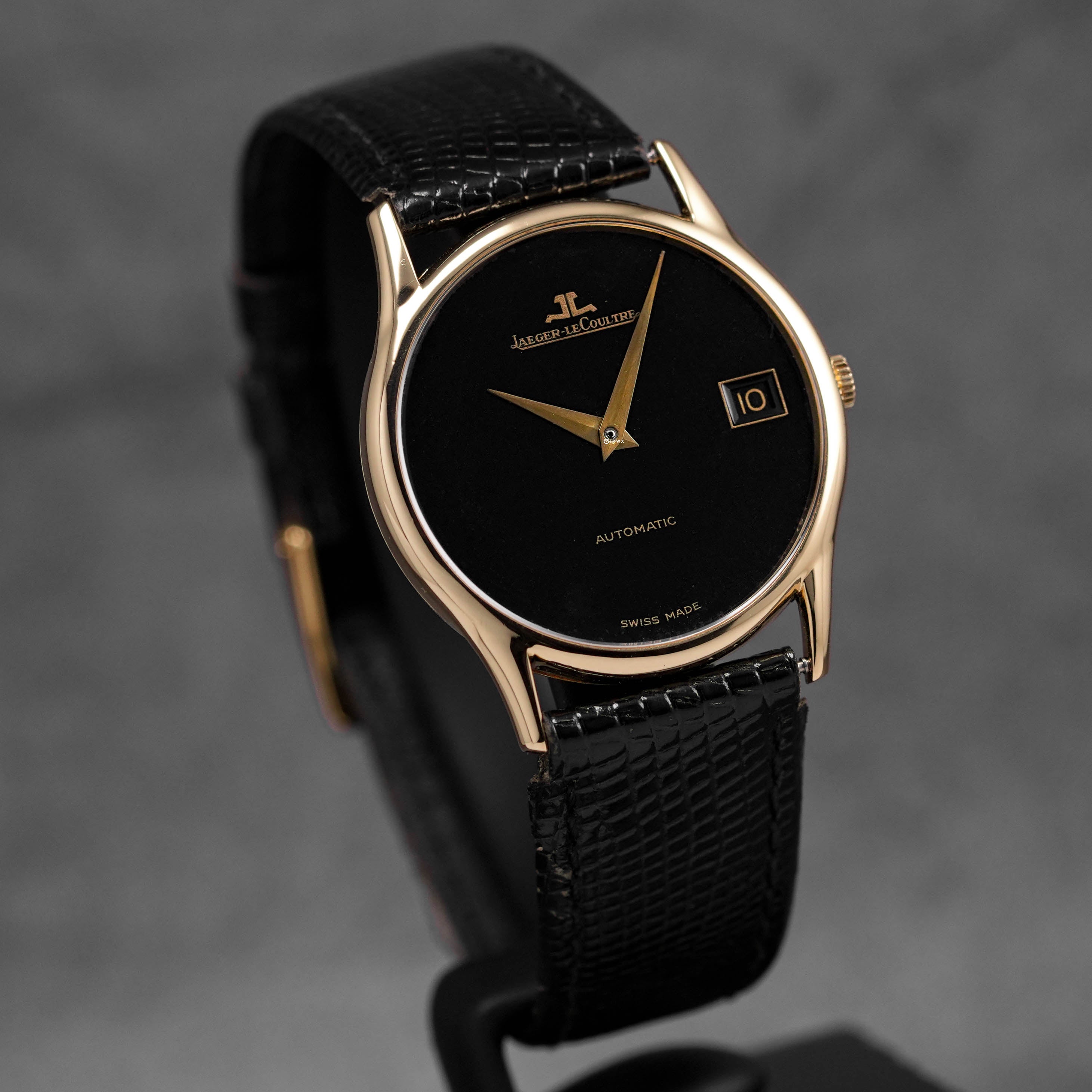 VINTAGE THIN YELLOWGOLD BLACK DIAL (WATCH ONLY)