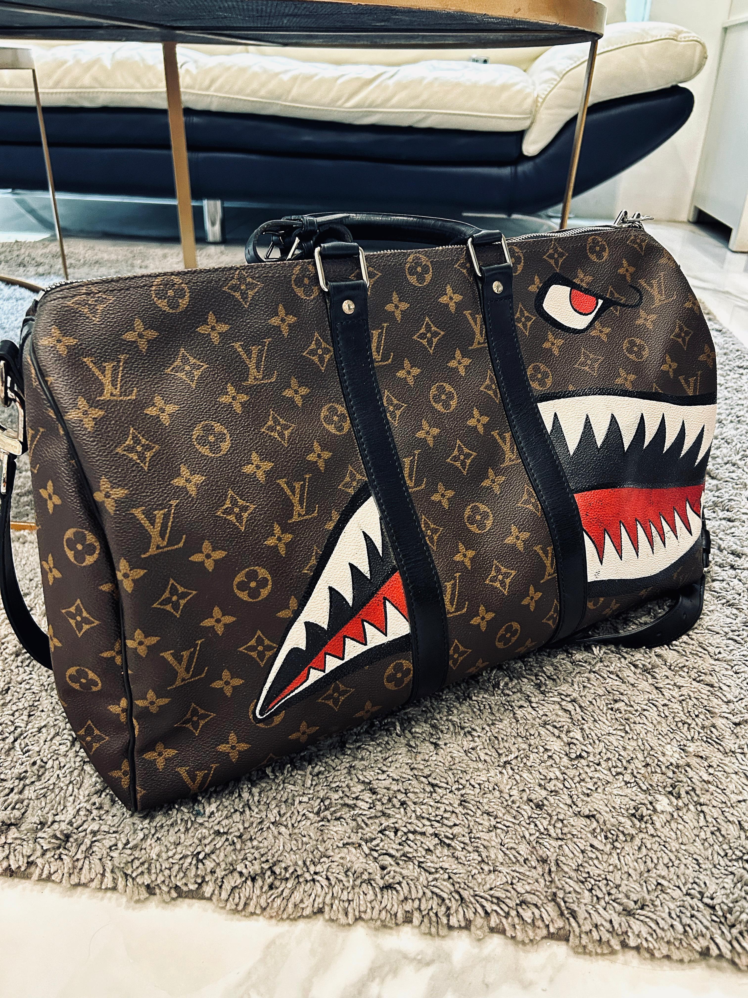 KEEPALL 45 BANDOULIERE MONOGRAM MACASSAR CUSTOM HAND PAINTED (BAG ONLY)