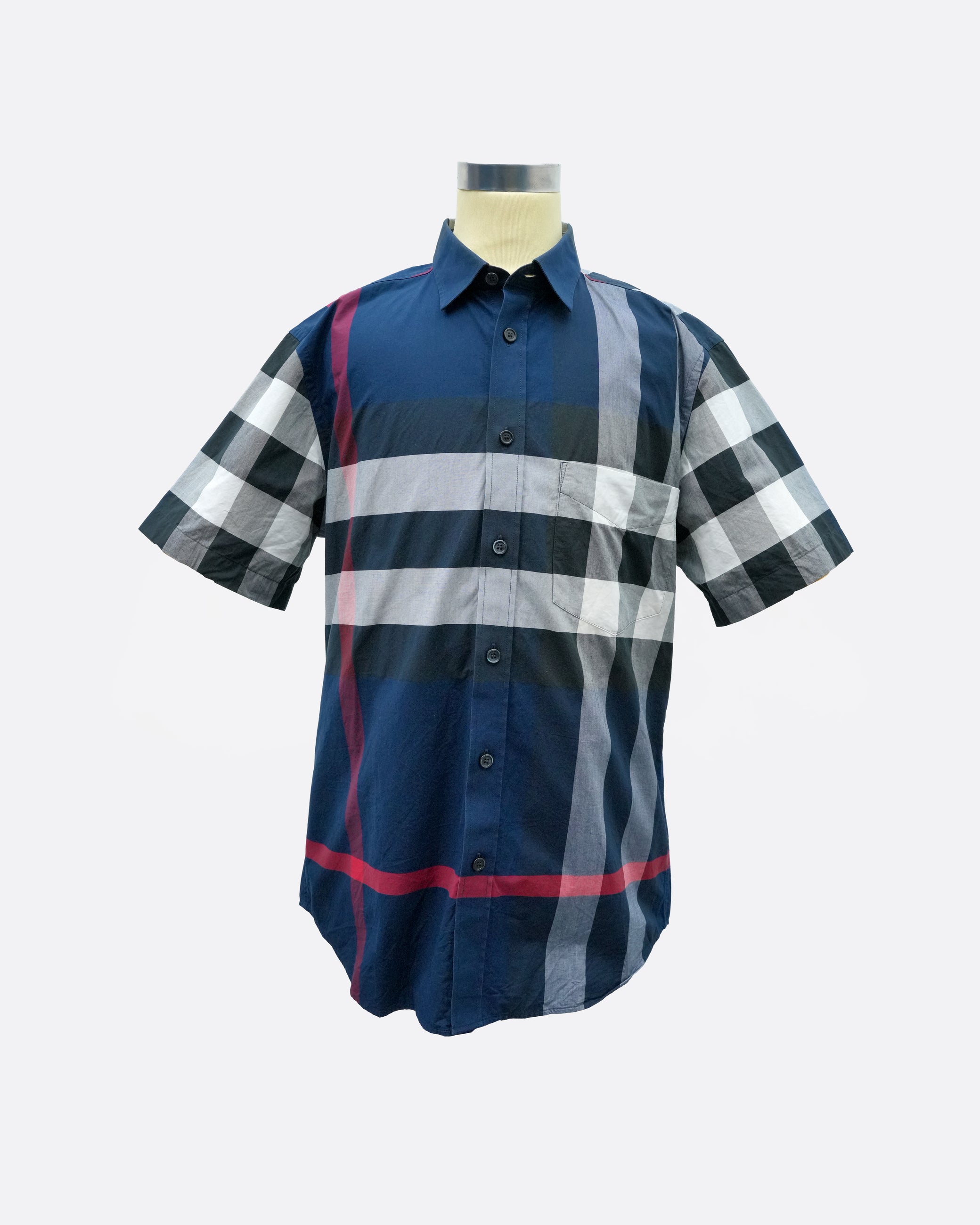 COTTON SHIRT NAVY BLUE - SIZE L