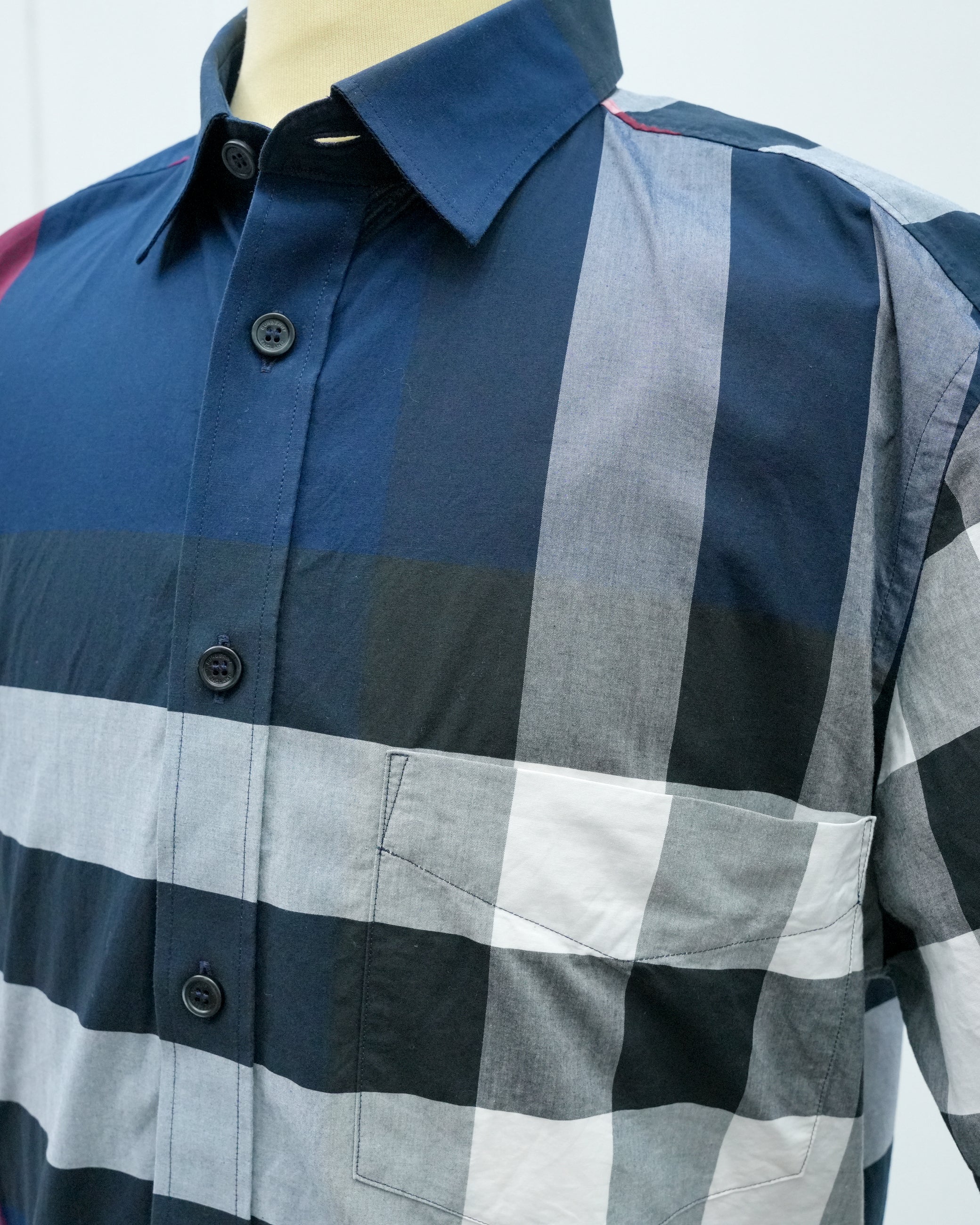 COTTON SHIRT NAVY BLUE - SIZE L