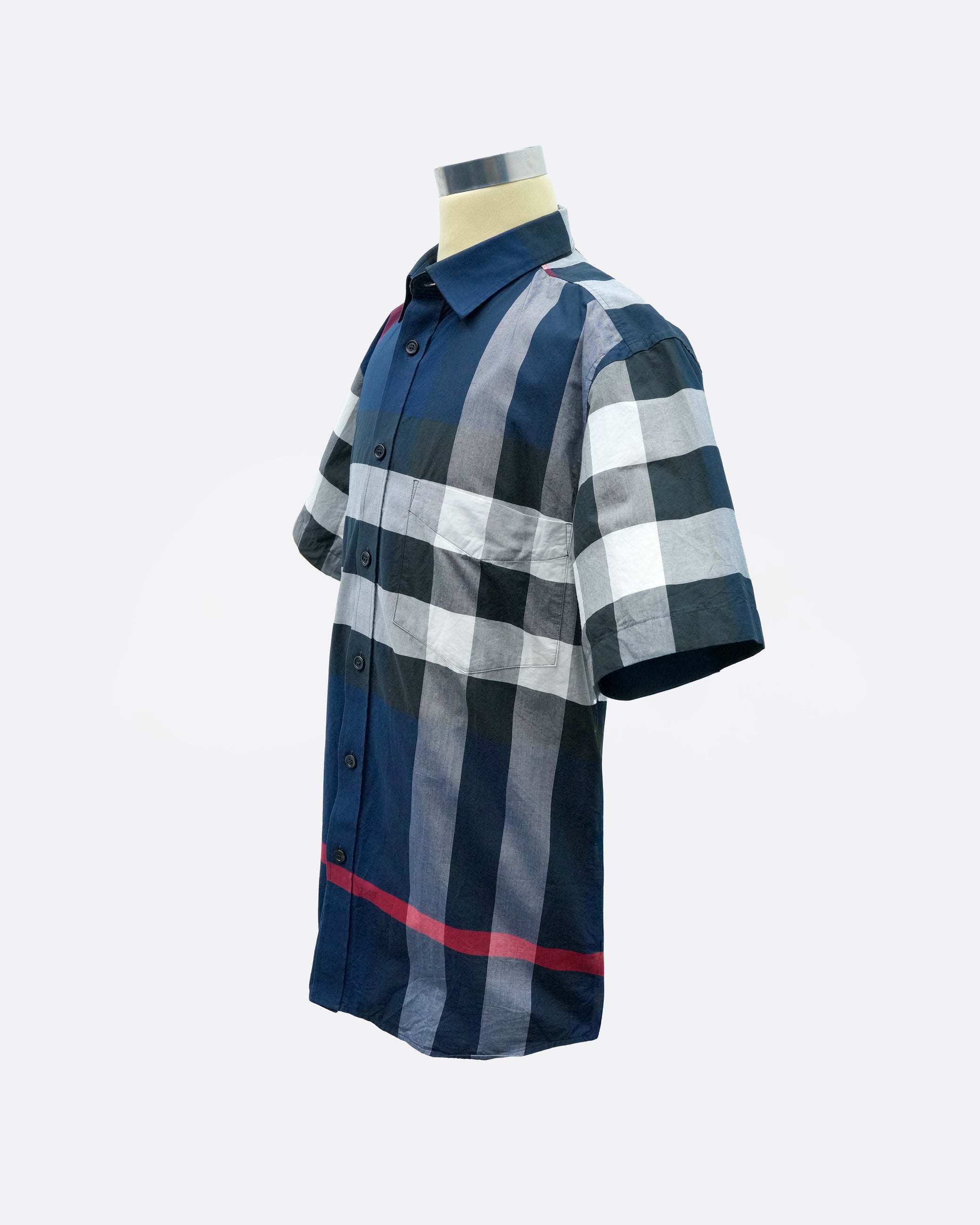 COTTON SHIRT NAVY BLUE - SIZE L