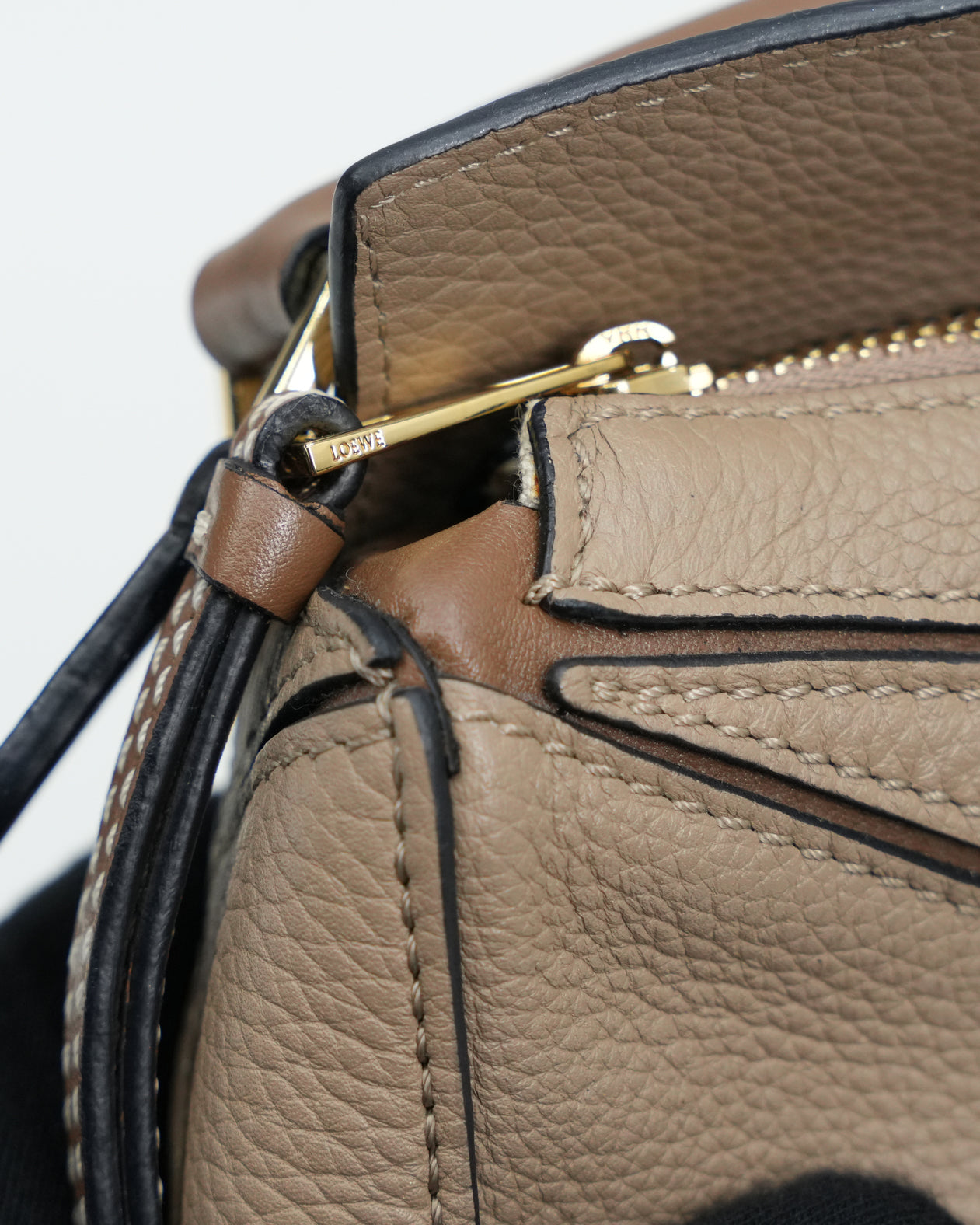 MINI PUZZLE BAG LEATHER BEIGE - BROWN