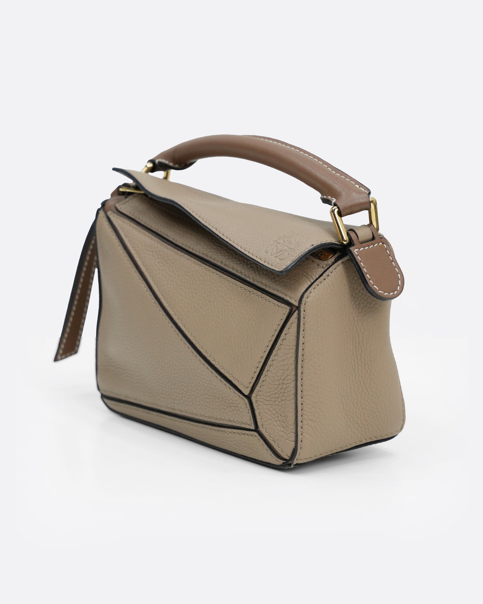 MINI PUZZLE BAG LEATHER BEIGE - BROWN