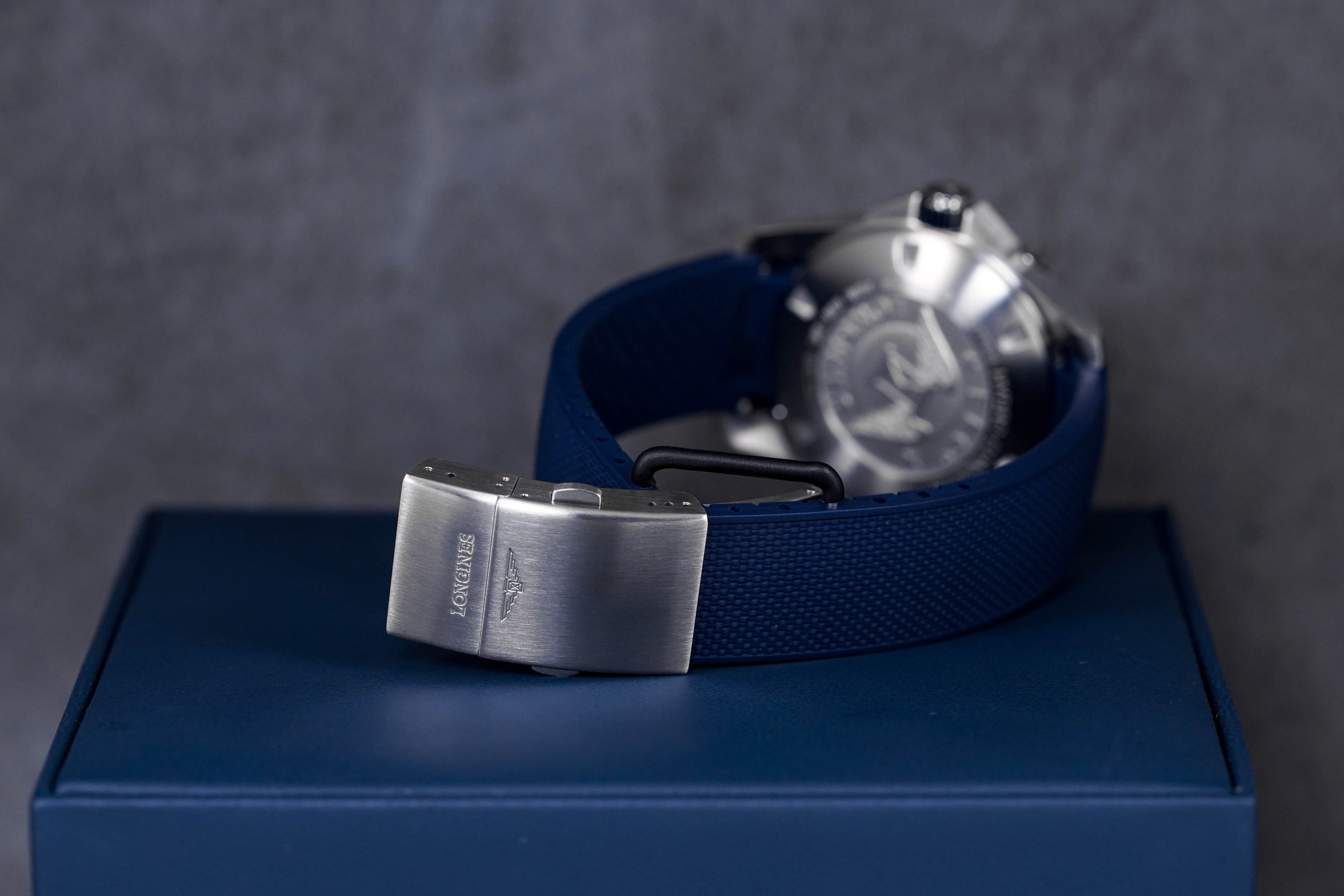 HYDROCONQUEST 41MM CERAMIC BEZEL BLUE DIAL RUBBER STRAP (2023)