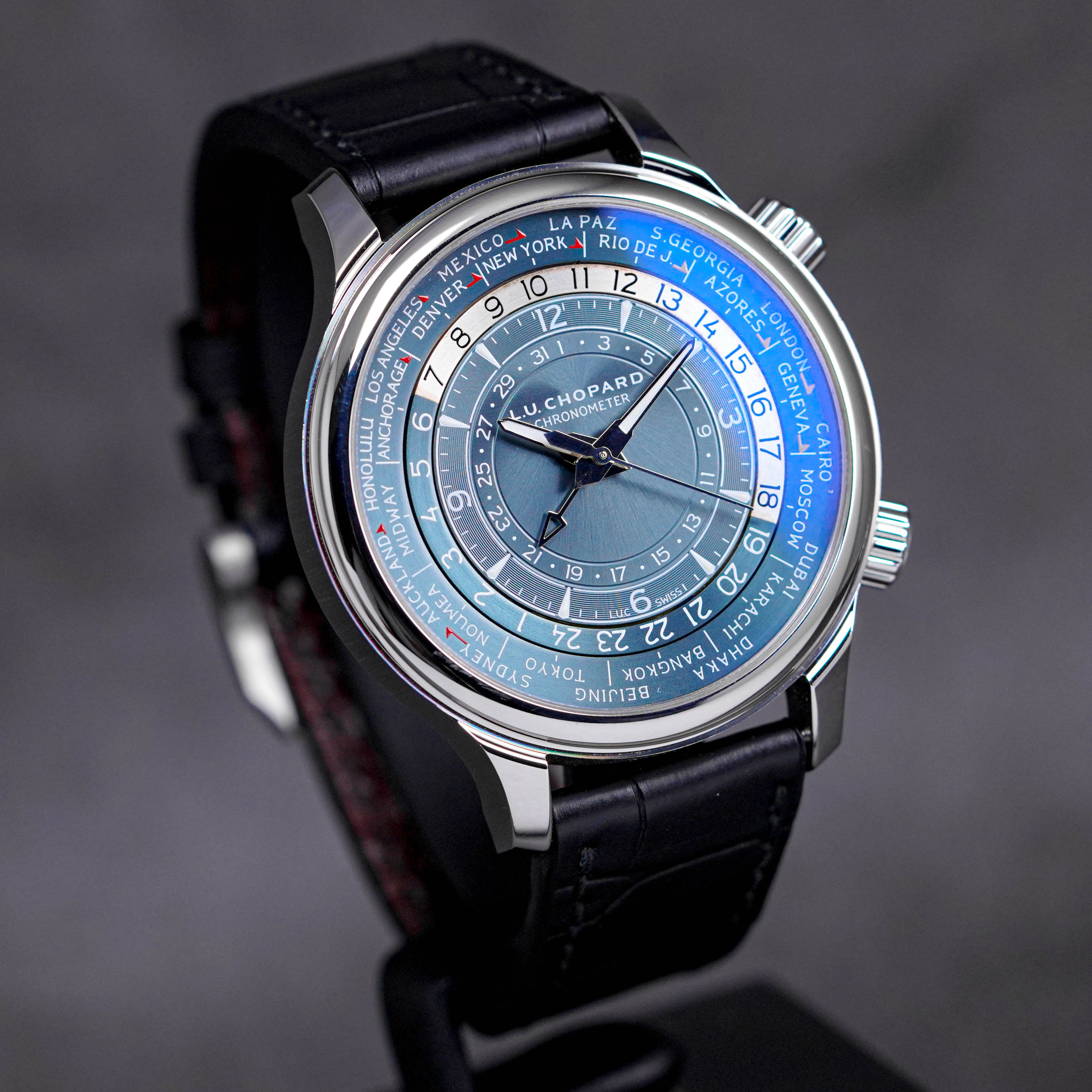 L.U.C TIME TRAVELER ONE PLATINUM BLUE (2022)