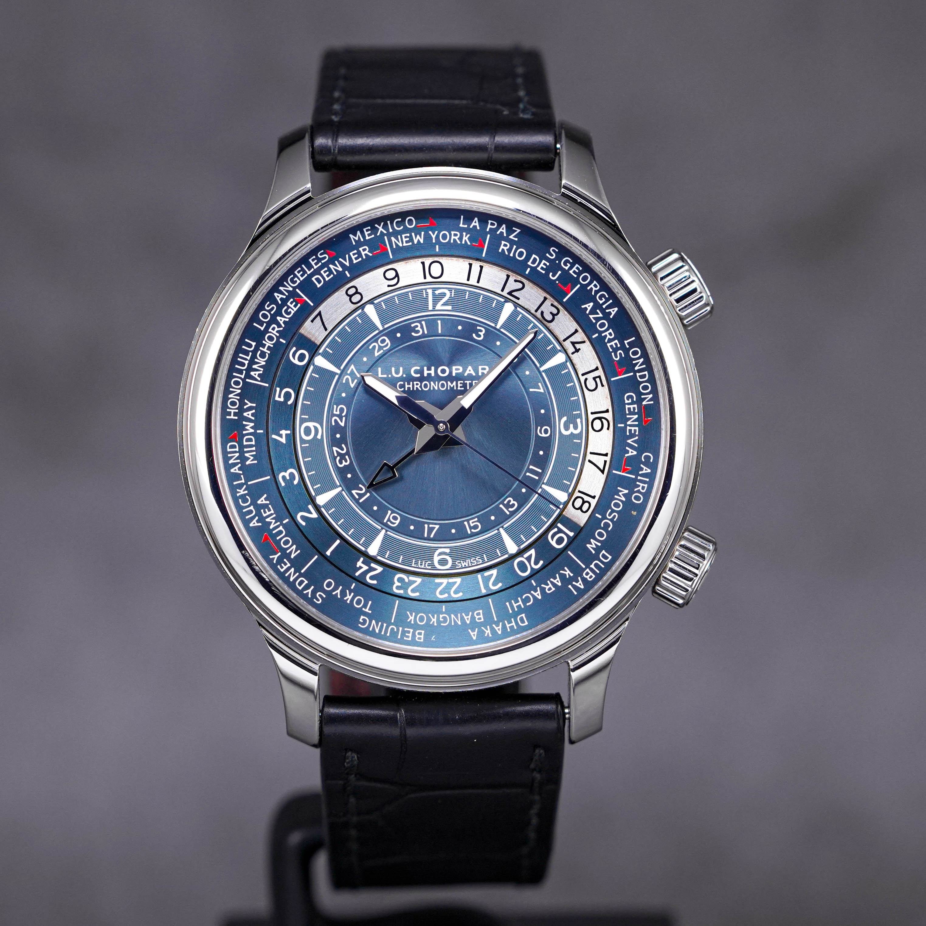L.U.C TIME TRAVELER ONE PLATINUM BLUE (2022)