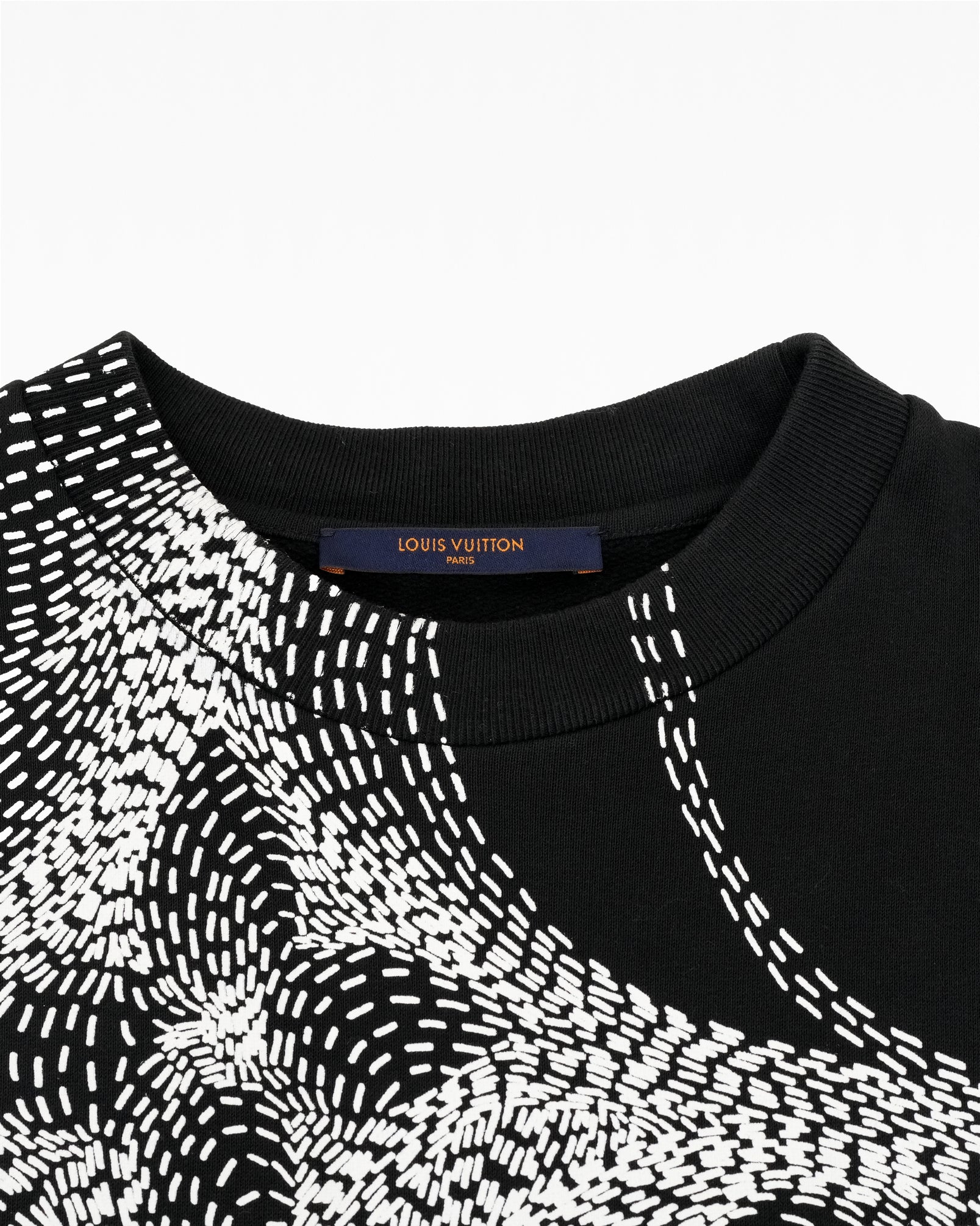 20AW COTTON SWEATER BLACK FLOWER PRINTED - Size L