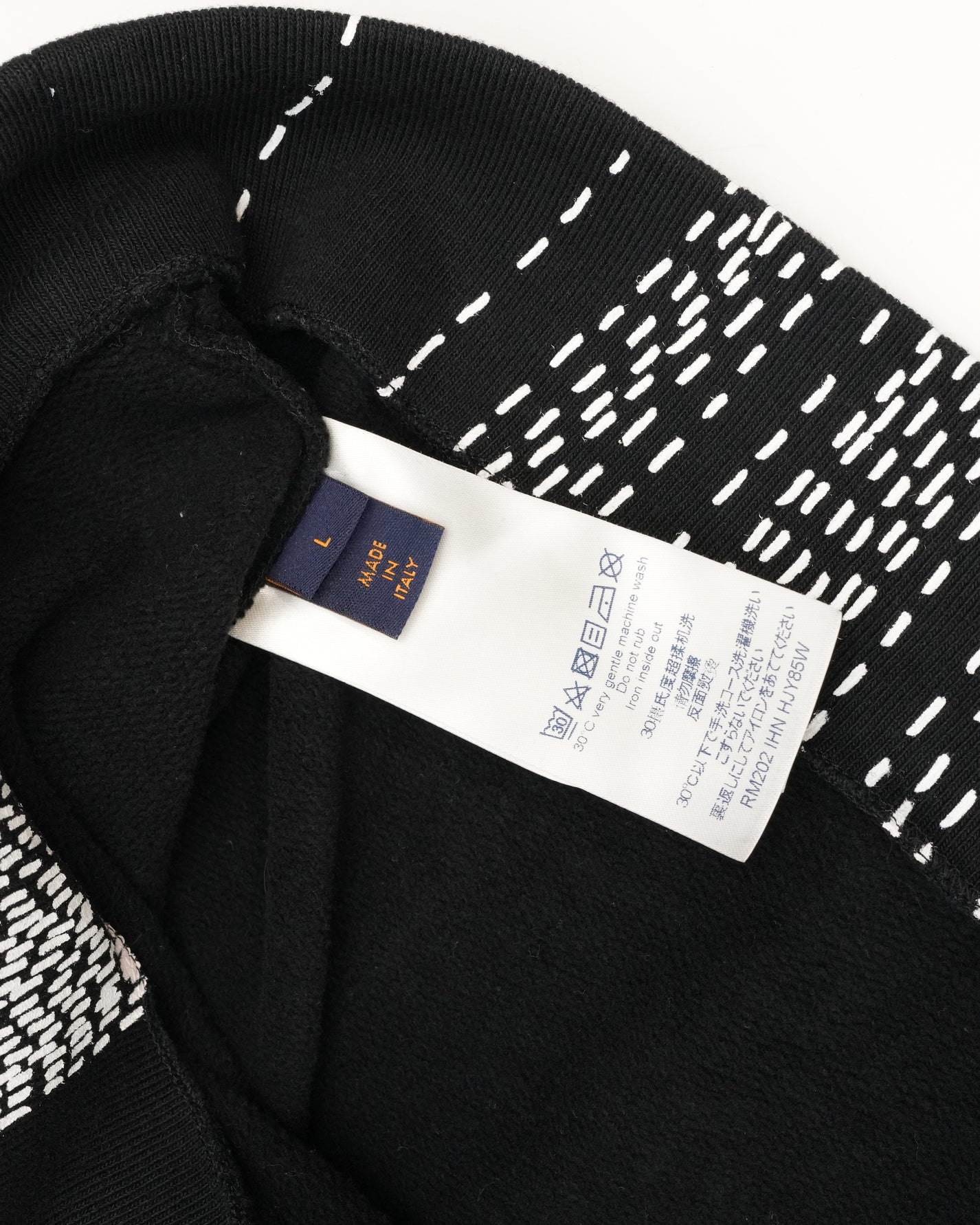 20AW COTTON SWEATER BLACK FLOWER PRINTED - Size L