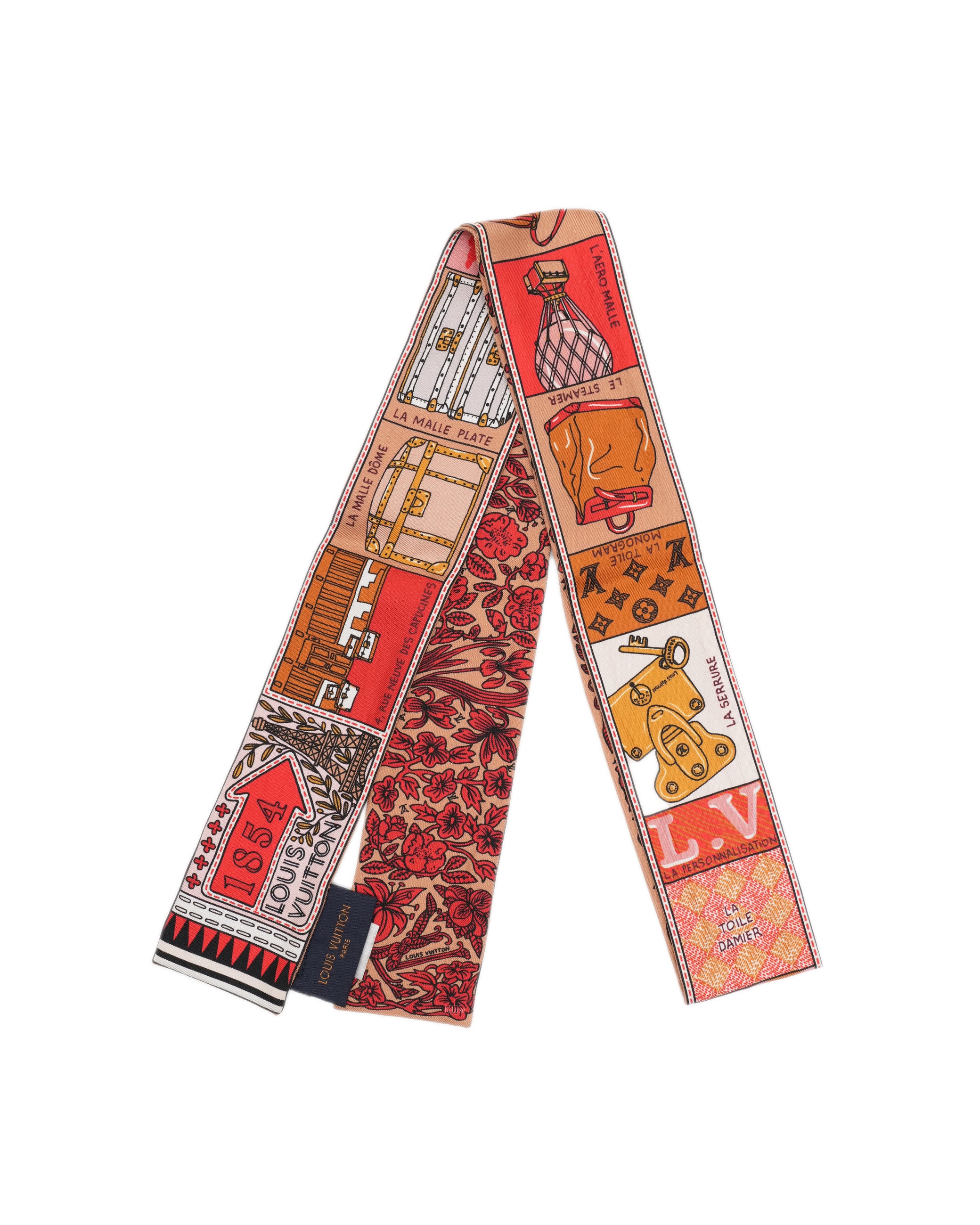 JEU DE LOUIS RED SILK BB BANDEAU SCARF