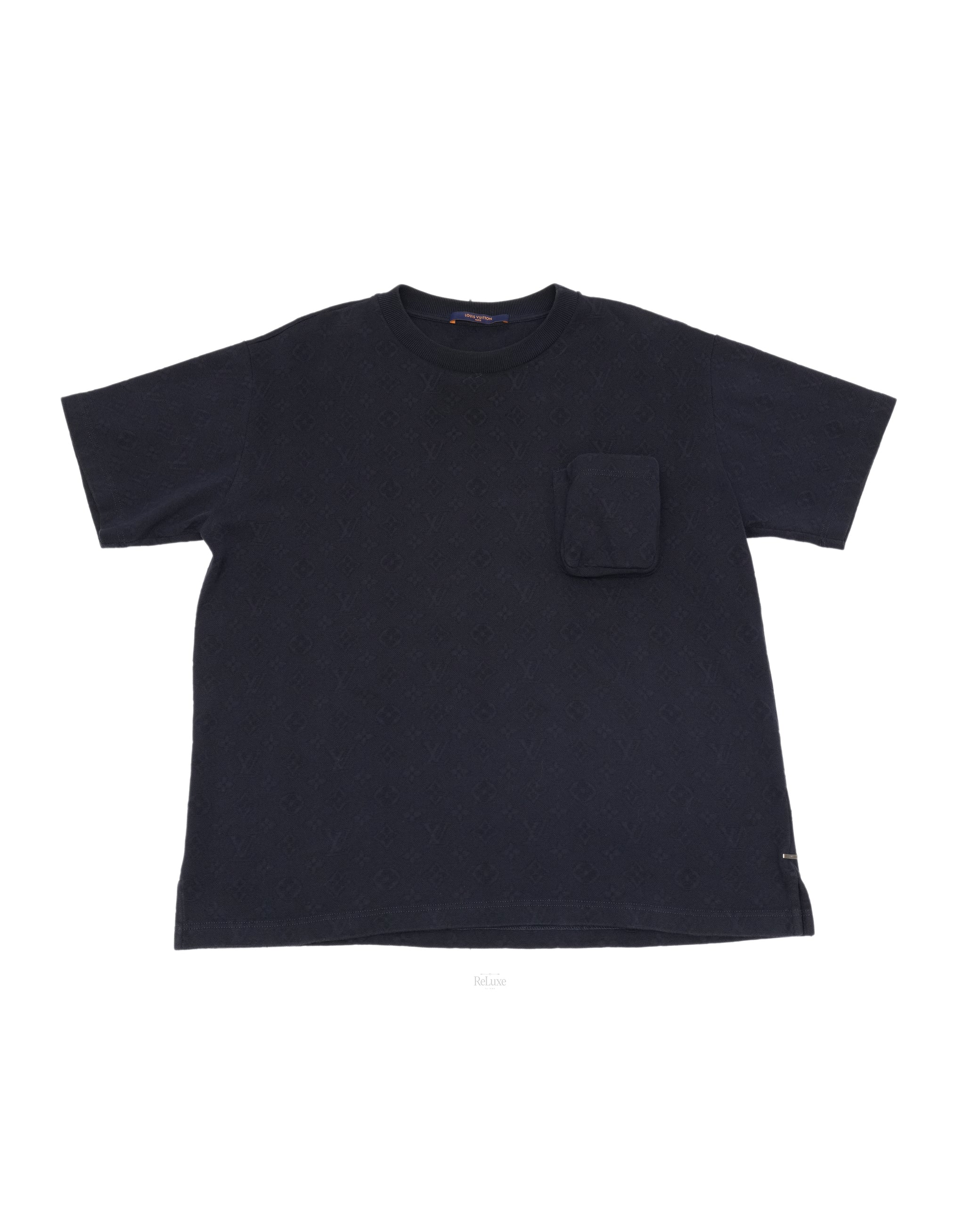 MONOGRAM POCKET T-SHIRT NAVY SIZE L
