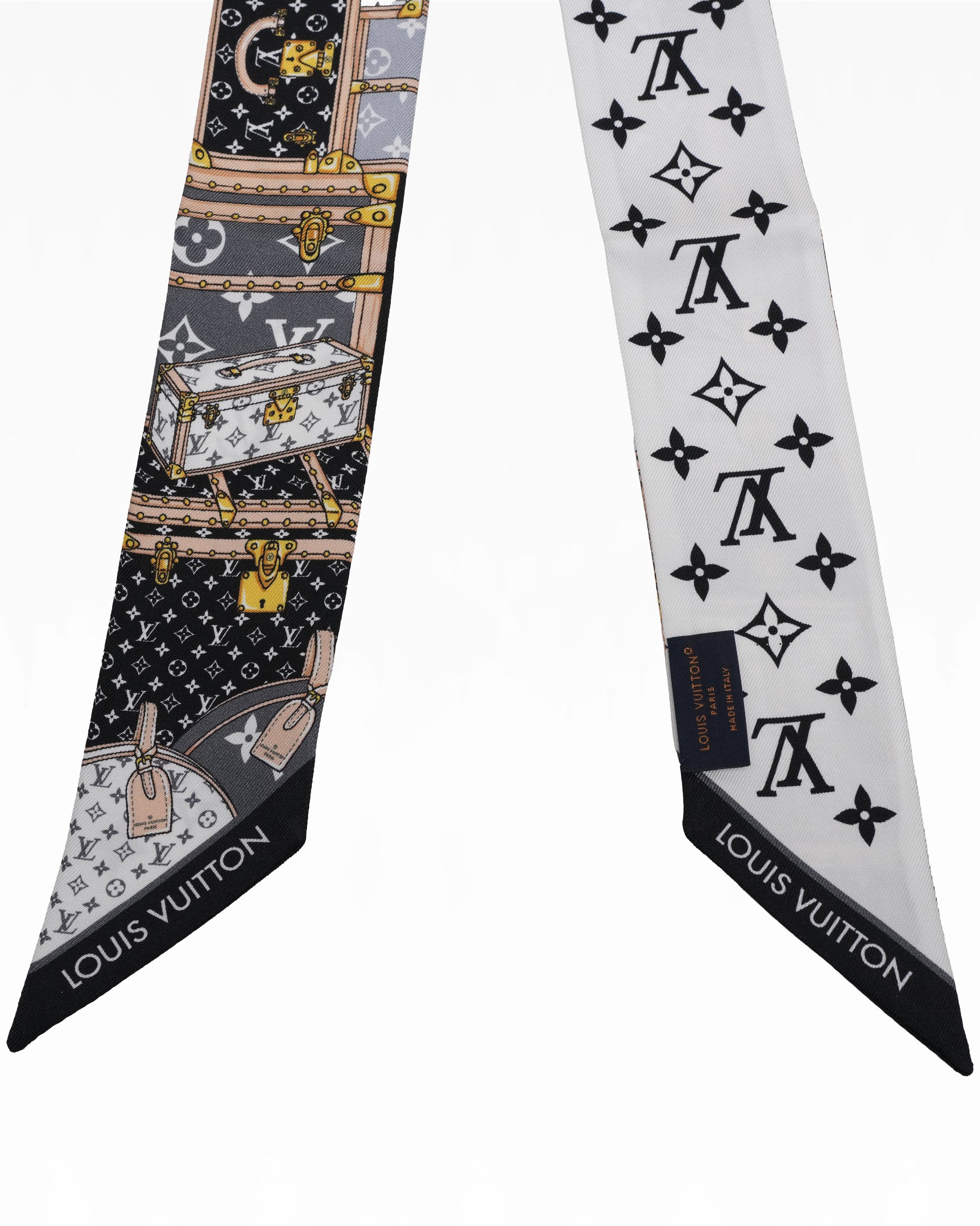 BANDEAU BB SCARF SILK BLACK X WHITE