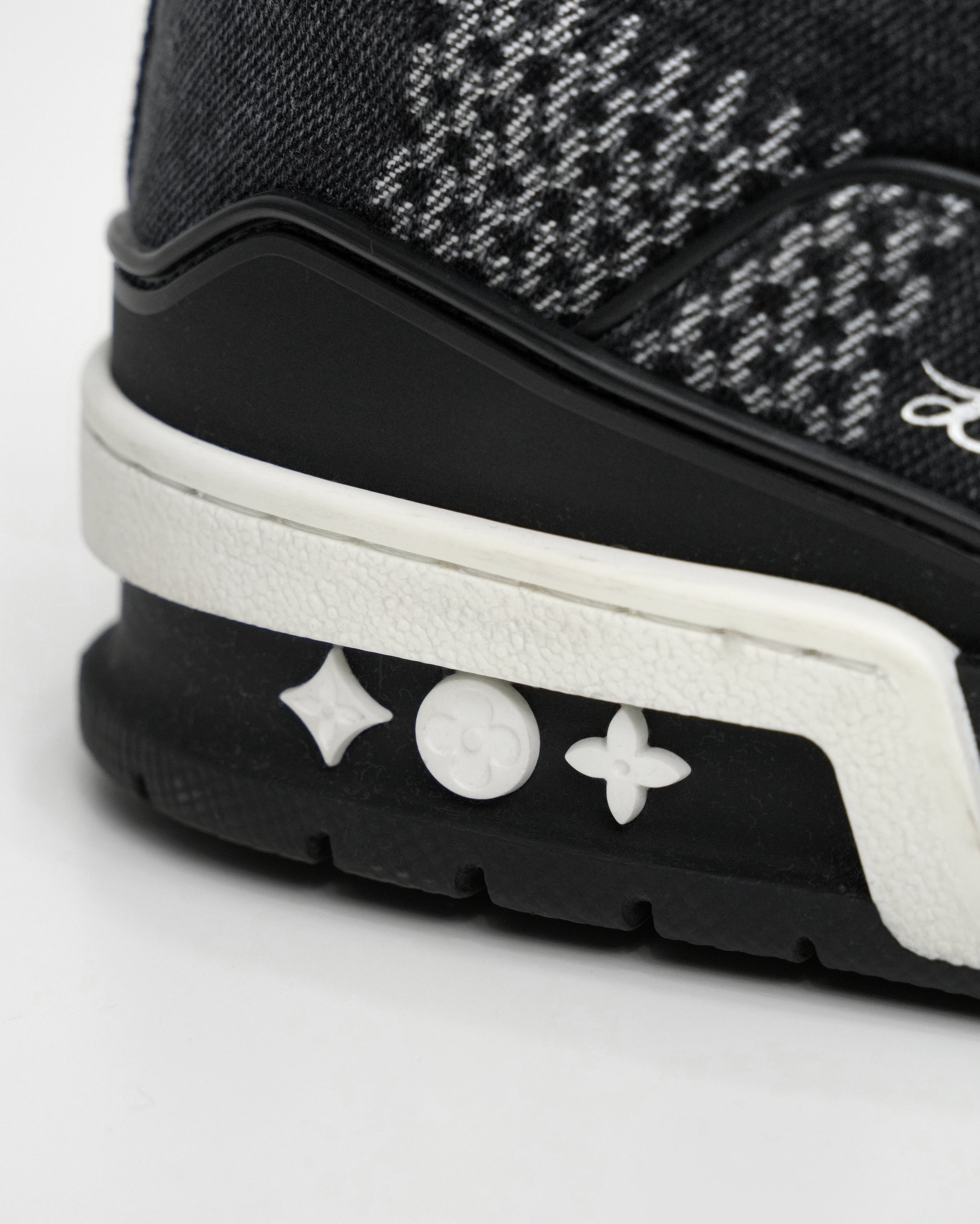 TRAINER LINE 2024 DENIM SNEAKERS DAMIER LOGO BLACK - SIZE 8