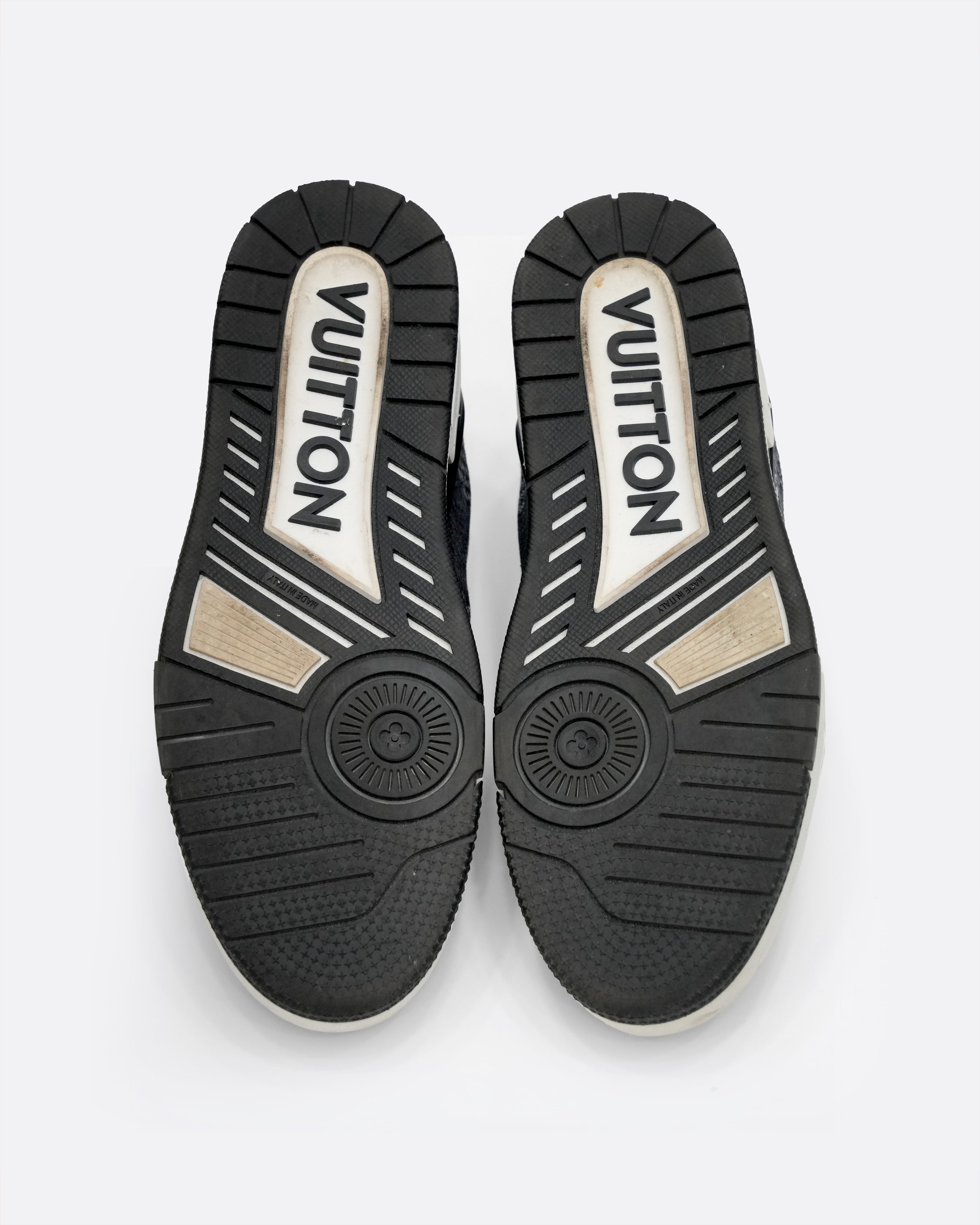 TRAINER LINE 2024 DENIM SNEAKERS DAMIER LOGO BLACK - SIZE 8