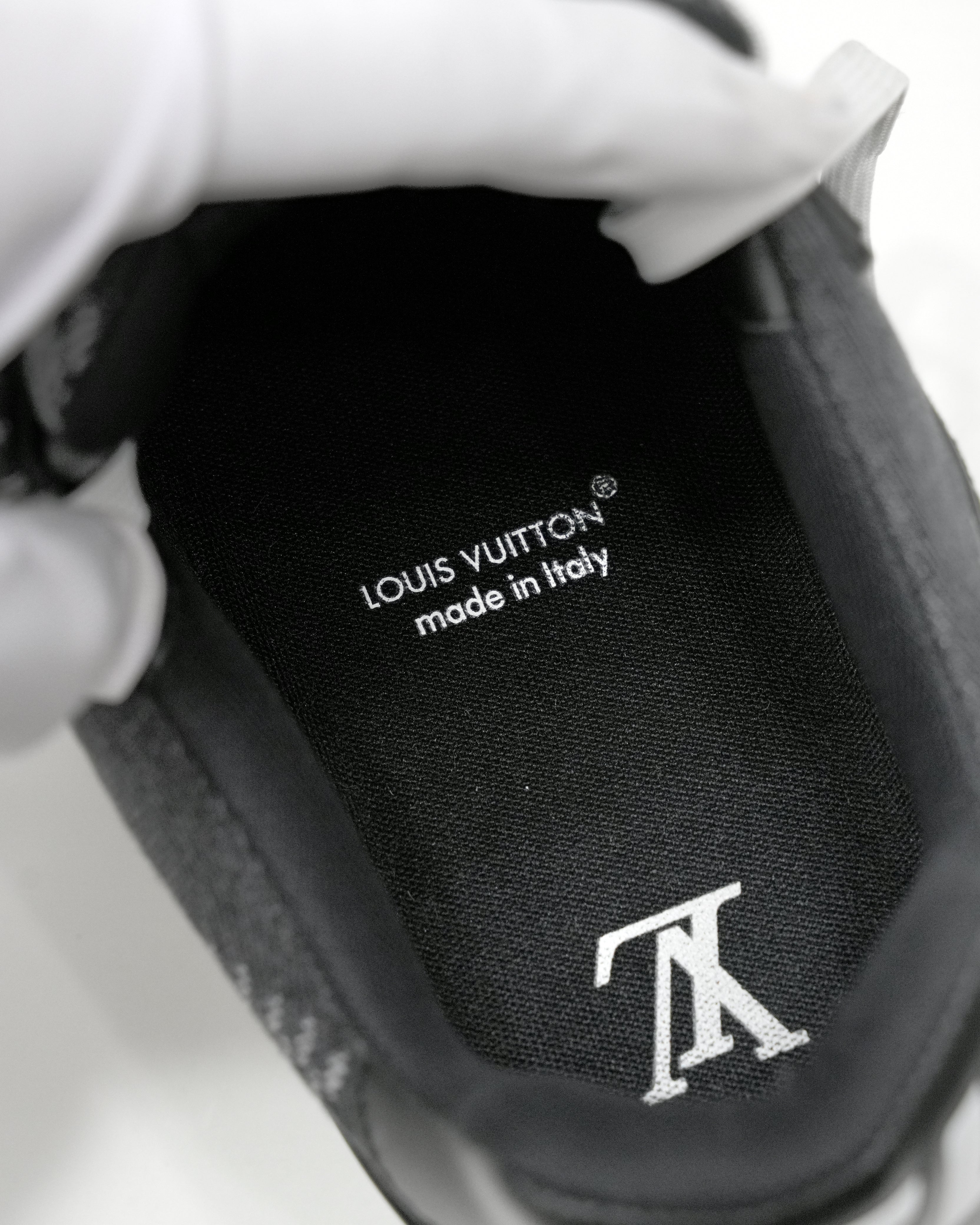 TRAINER LINE 2024 DENIM SNEAKERS DAMIER LOGO BLACK - SIZE 8