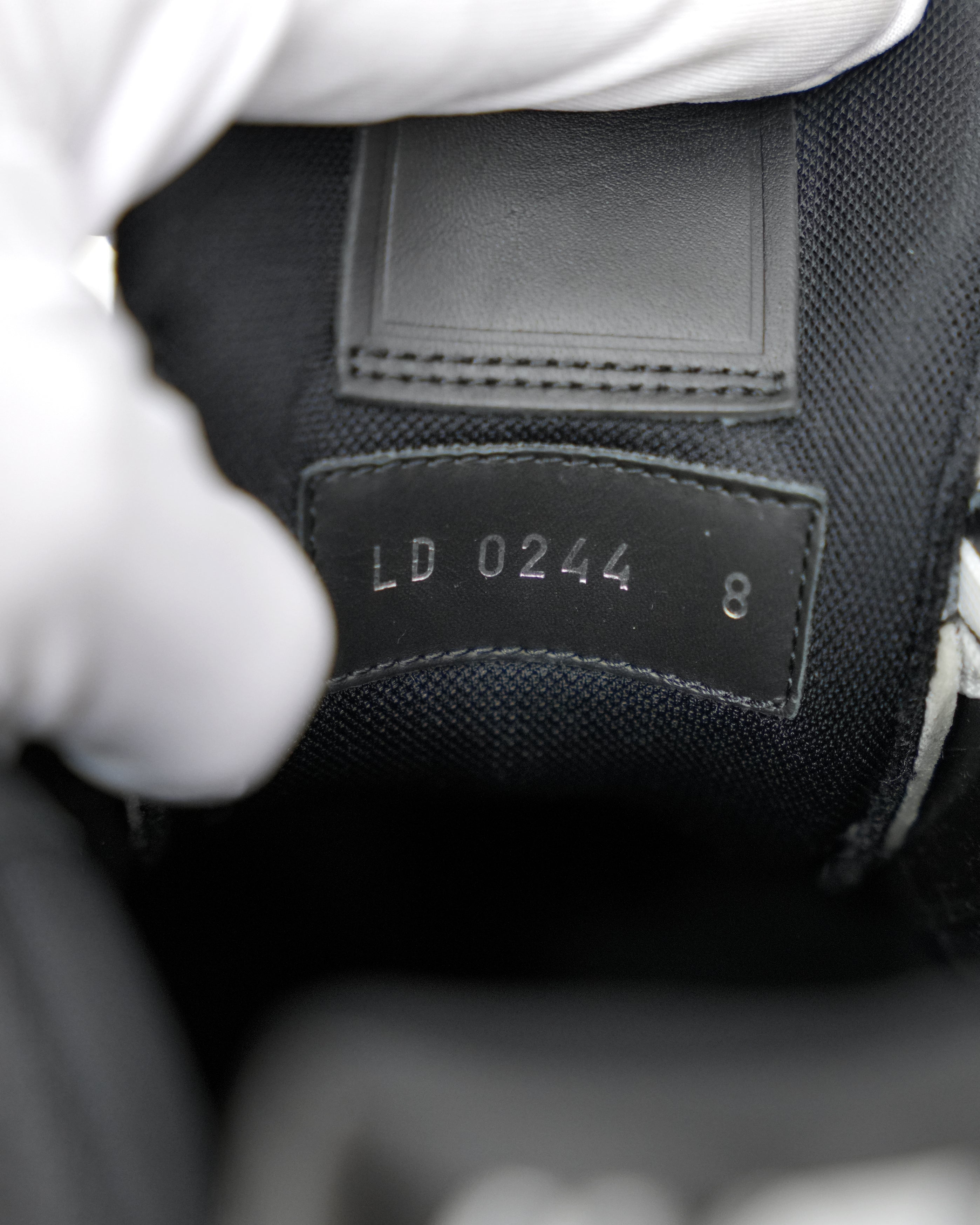 TRAINER LINE 2024 DENIM SNEAKERS DAMIER LOGO BLACK - SIZE 8