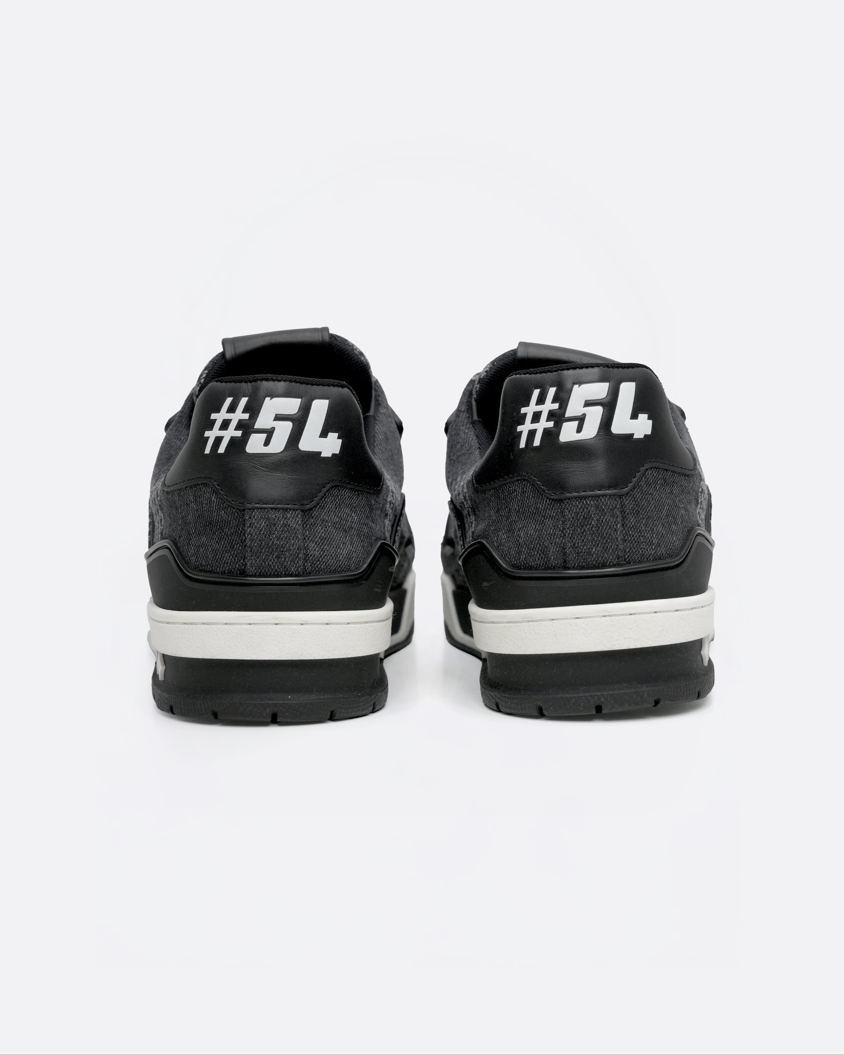 TRAINER LINE 2024 DENIM SNEAKERS DAMIER LOGO BLACK - SIZE 8